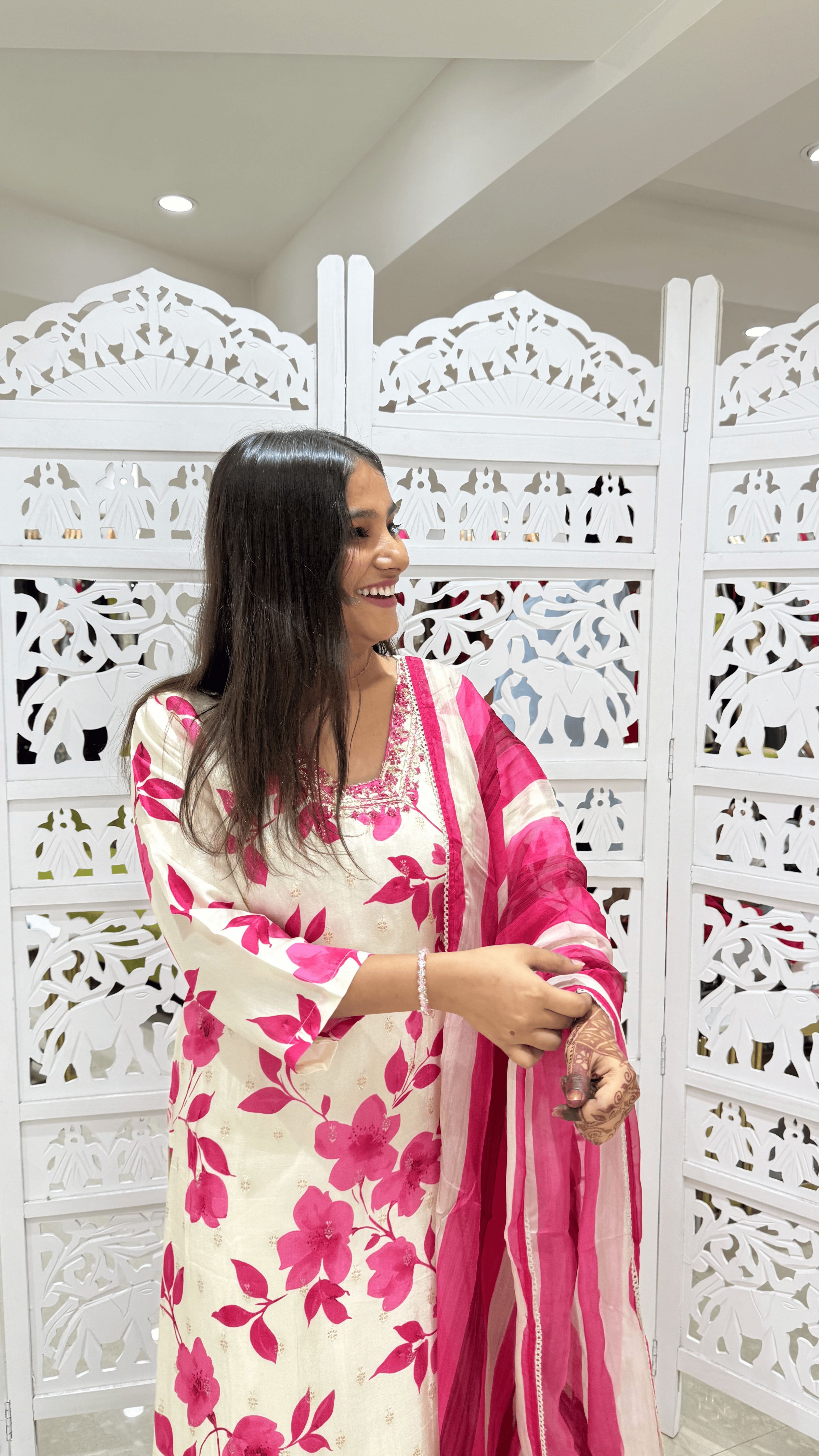 Dola Silk Digital Flowers Print Kurti Set