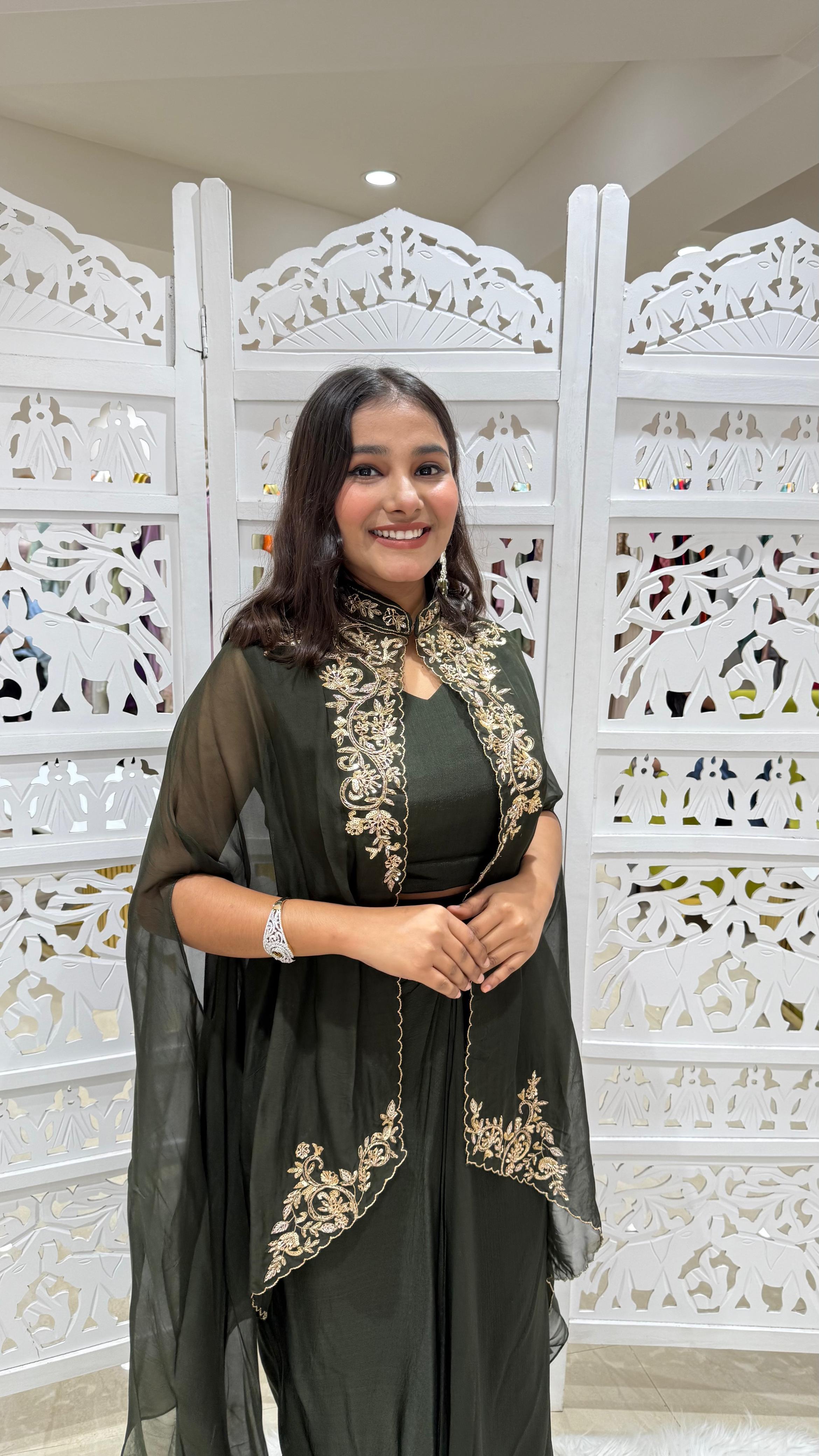 Three piece indowestern Sequence kathdaana Jardoshi