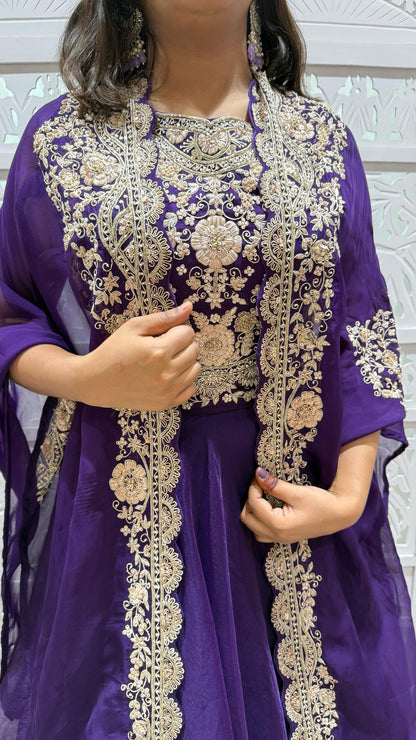 Lehenga jardoshi motiwork