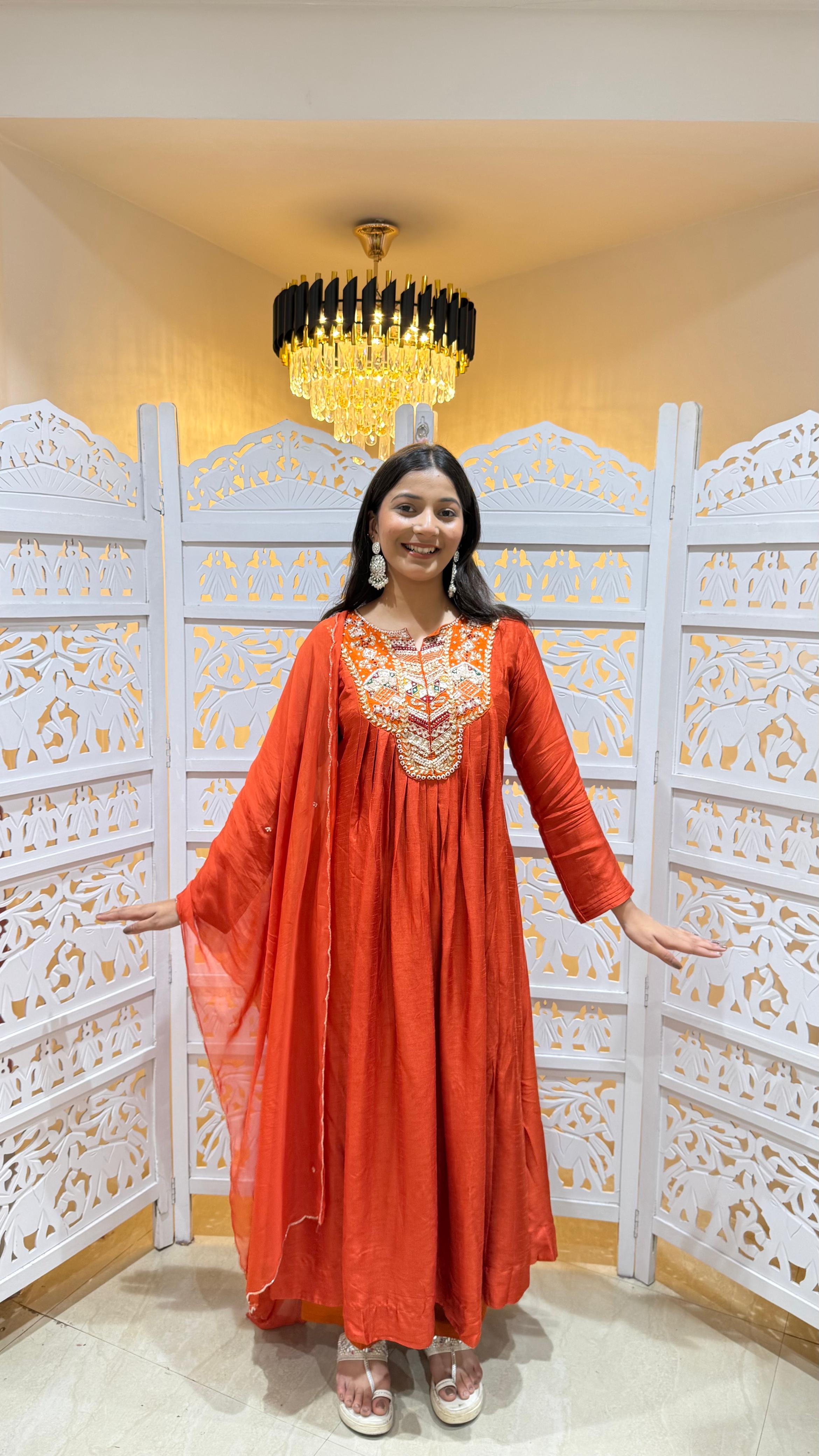 Anarkali pant with dupatta