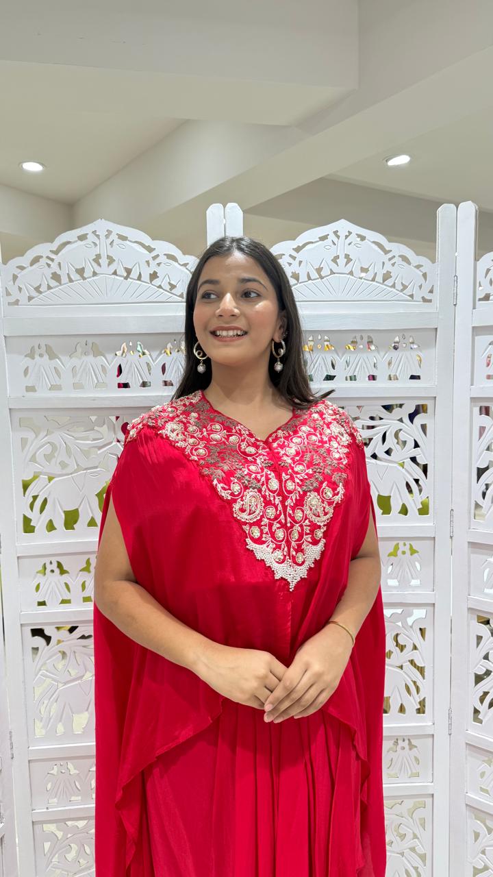 Crop top Shrug with two in one style dhoti and skirt
