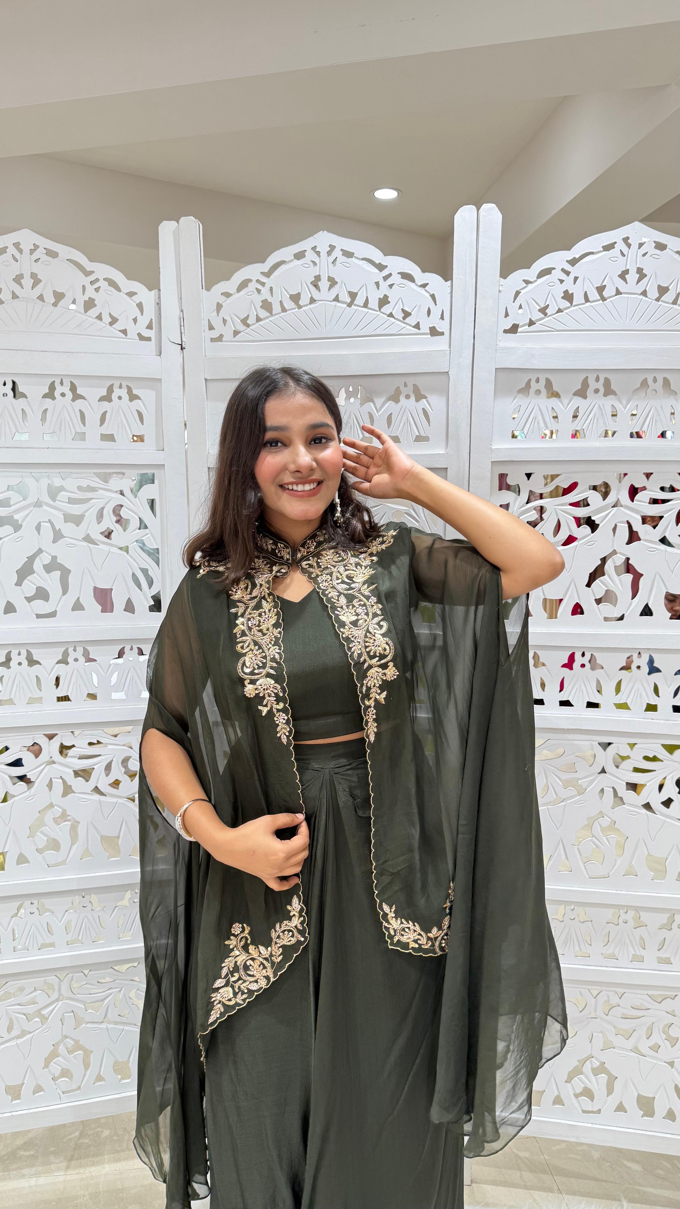 Three piece indowestern Sequence kathdaana Jardoshi
