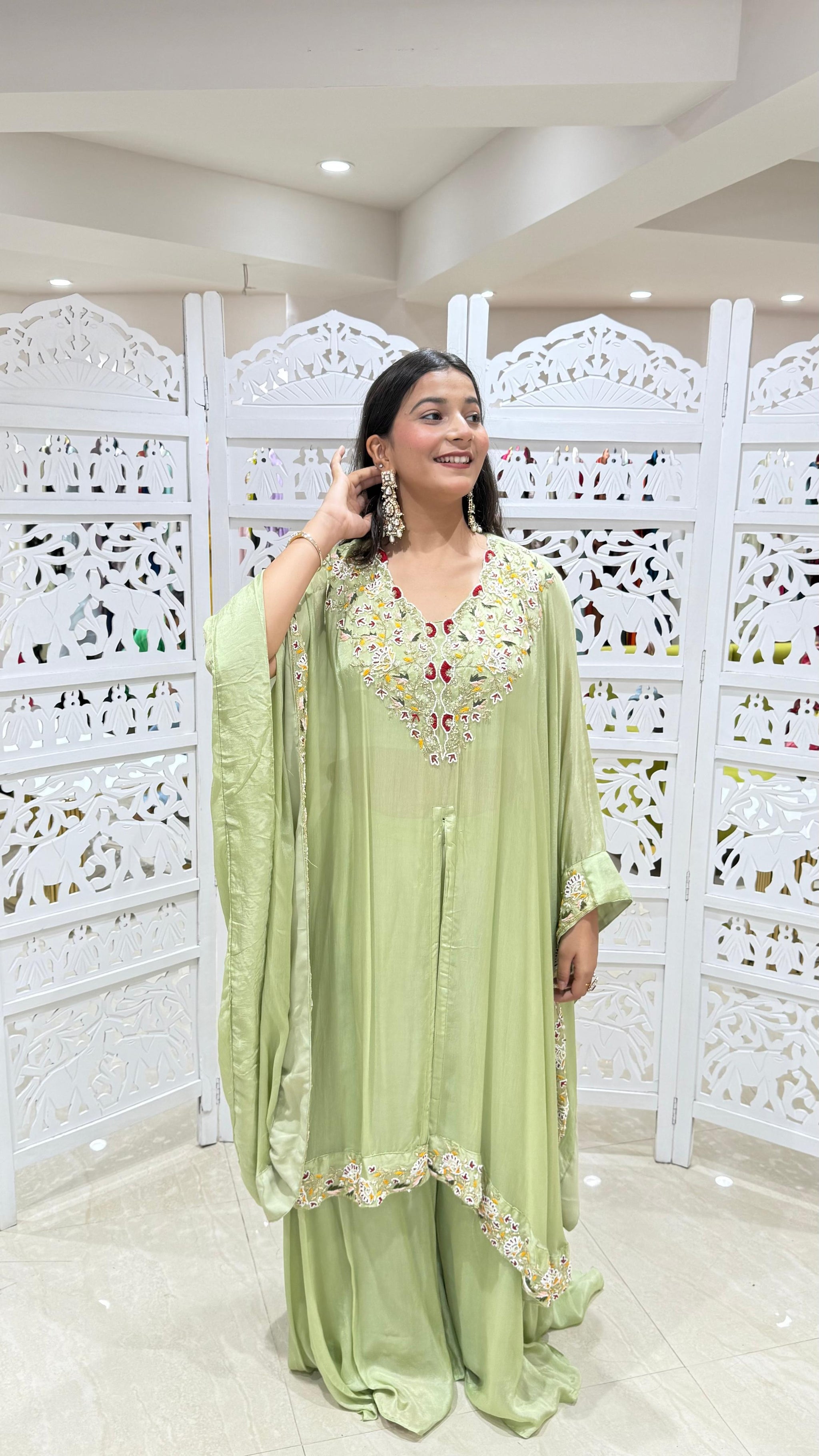 Two piece plazo kaftan