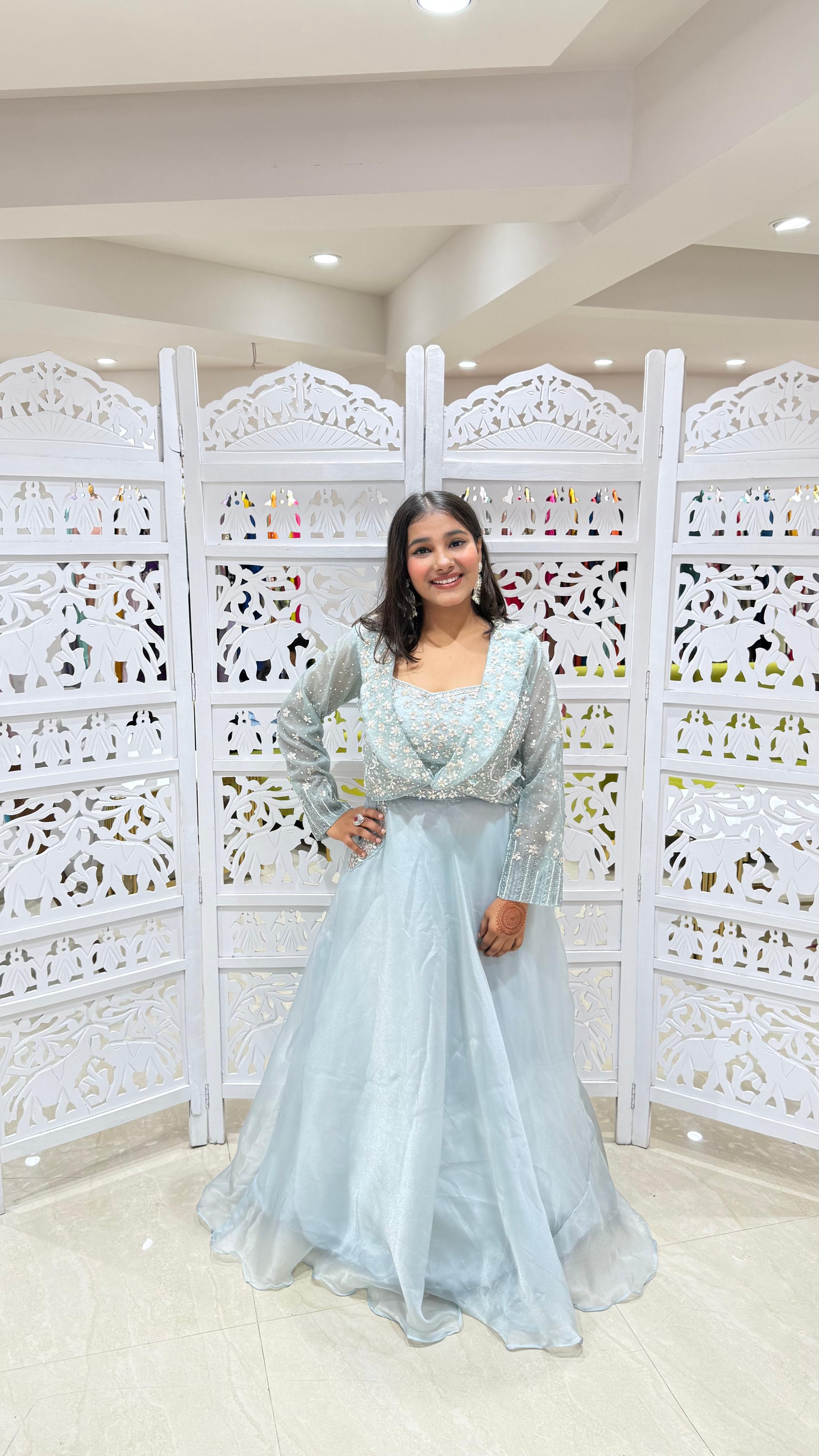 Crop top skirt Kathdaana Motiwork sequence