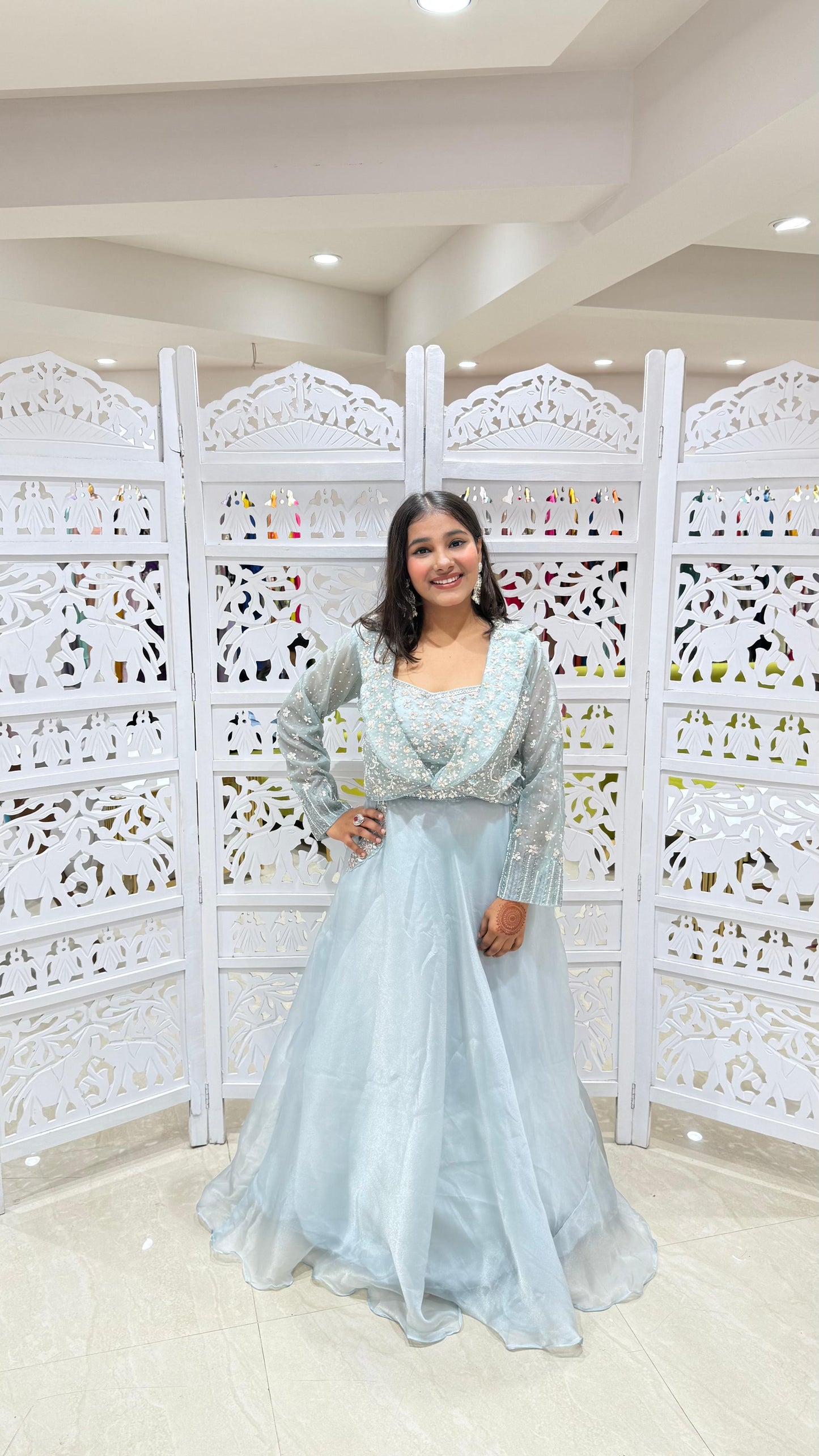 Crop top skirt Kathdaana Motiwork sequence