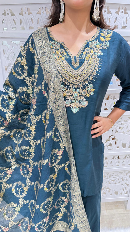Kurti plazo with dupatta
