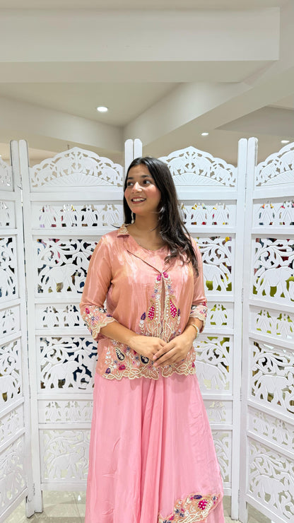 Lehenga jardoshi motiwork Threadwork Sequence patch work
