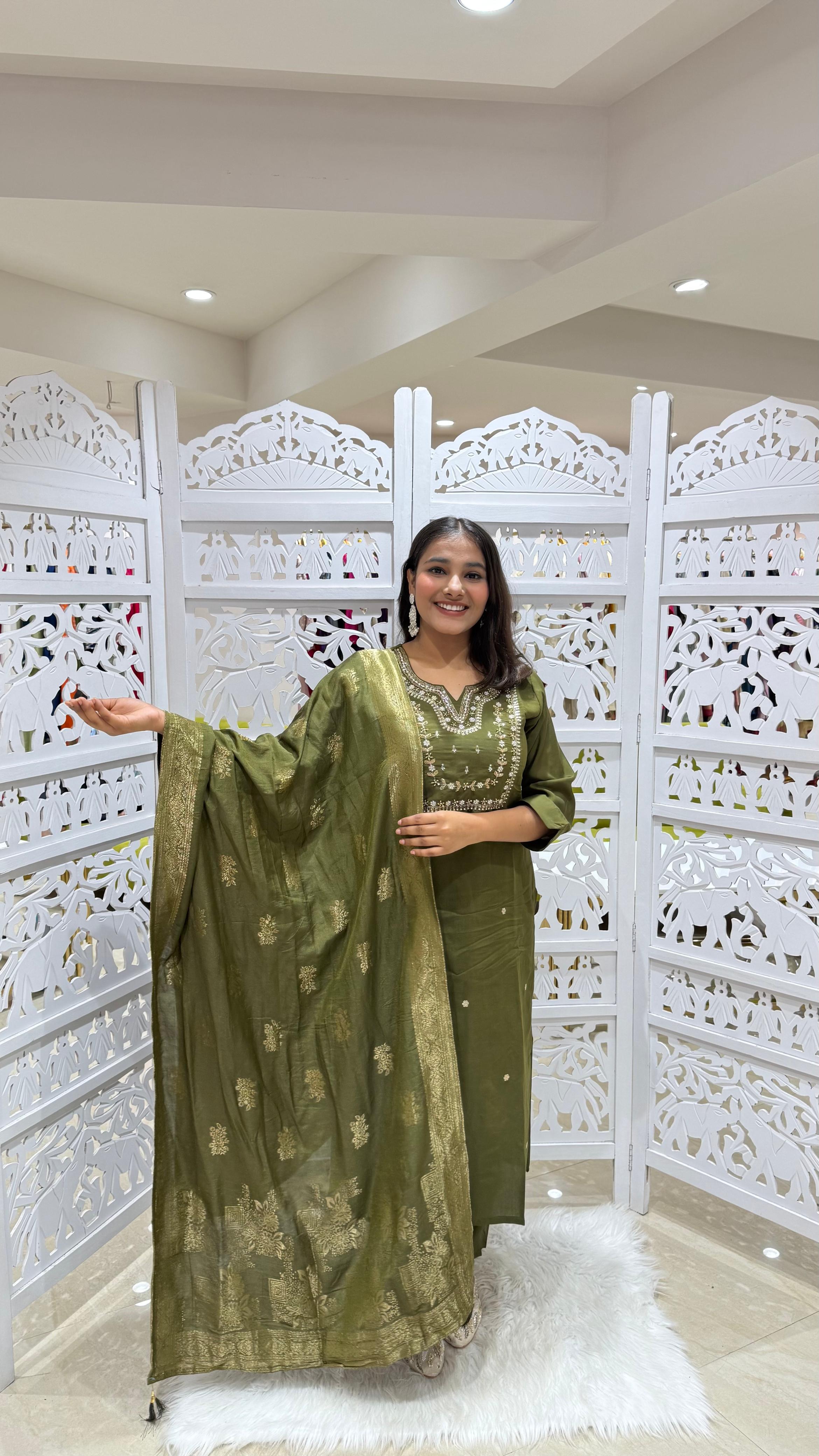 Three piece kurti pant with dupatta