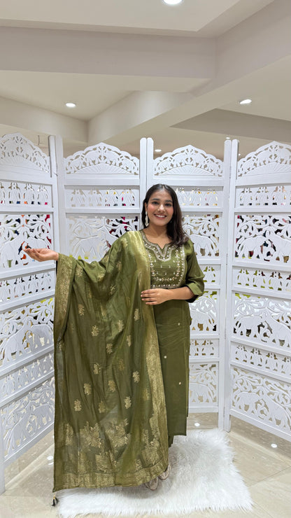 Three piece kurti pant with dupatta