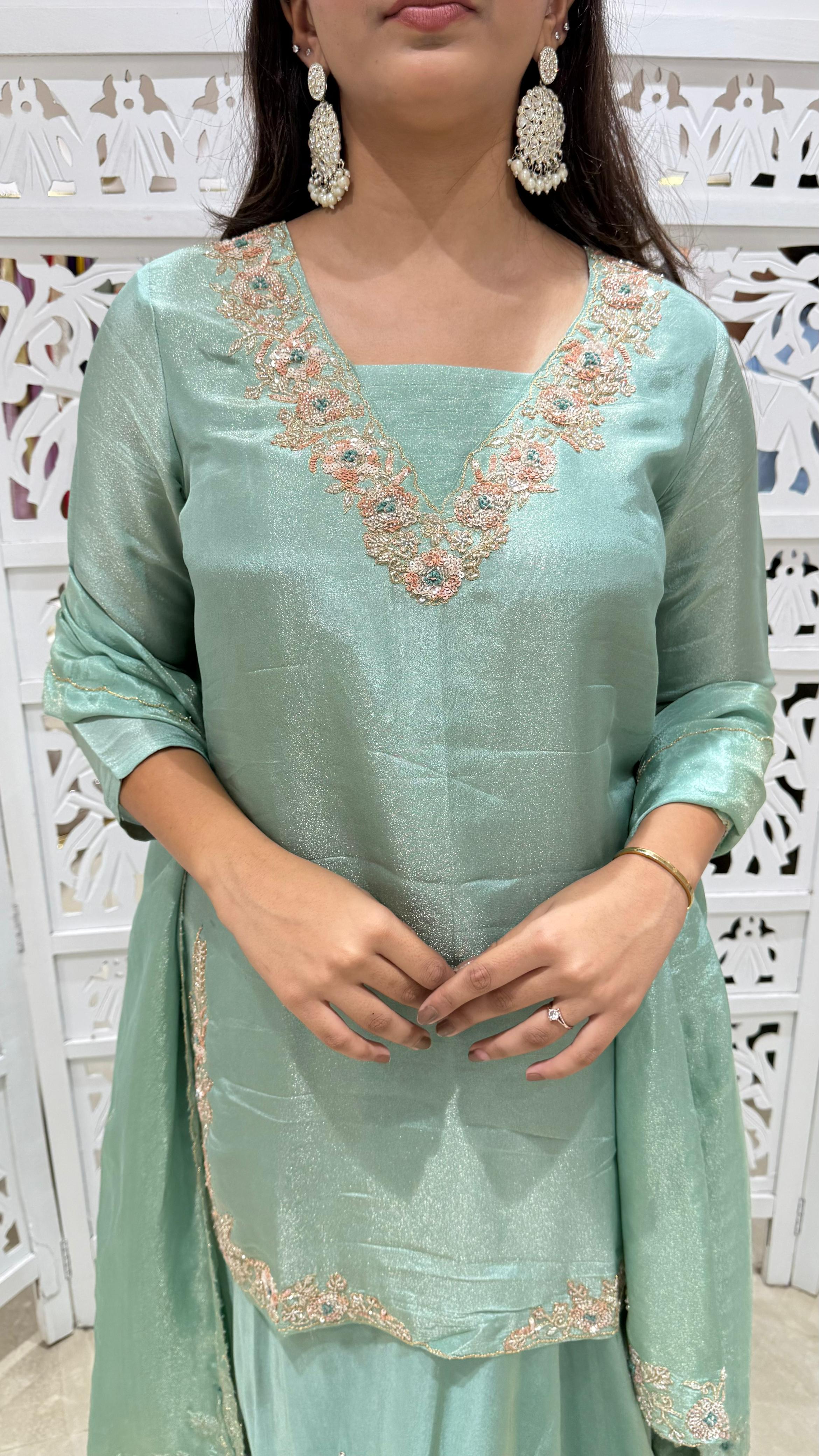 Three piece kurti skirt and Duppatta