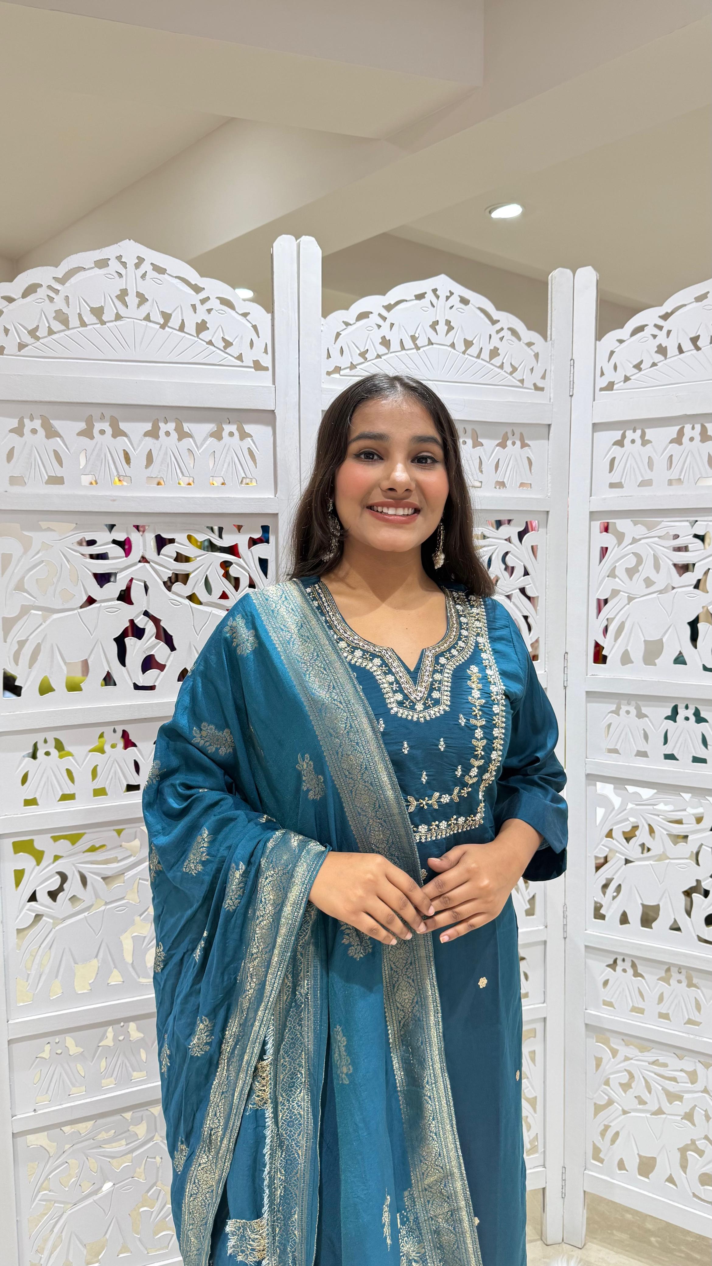 Three piece kurti pant with dupatta