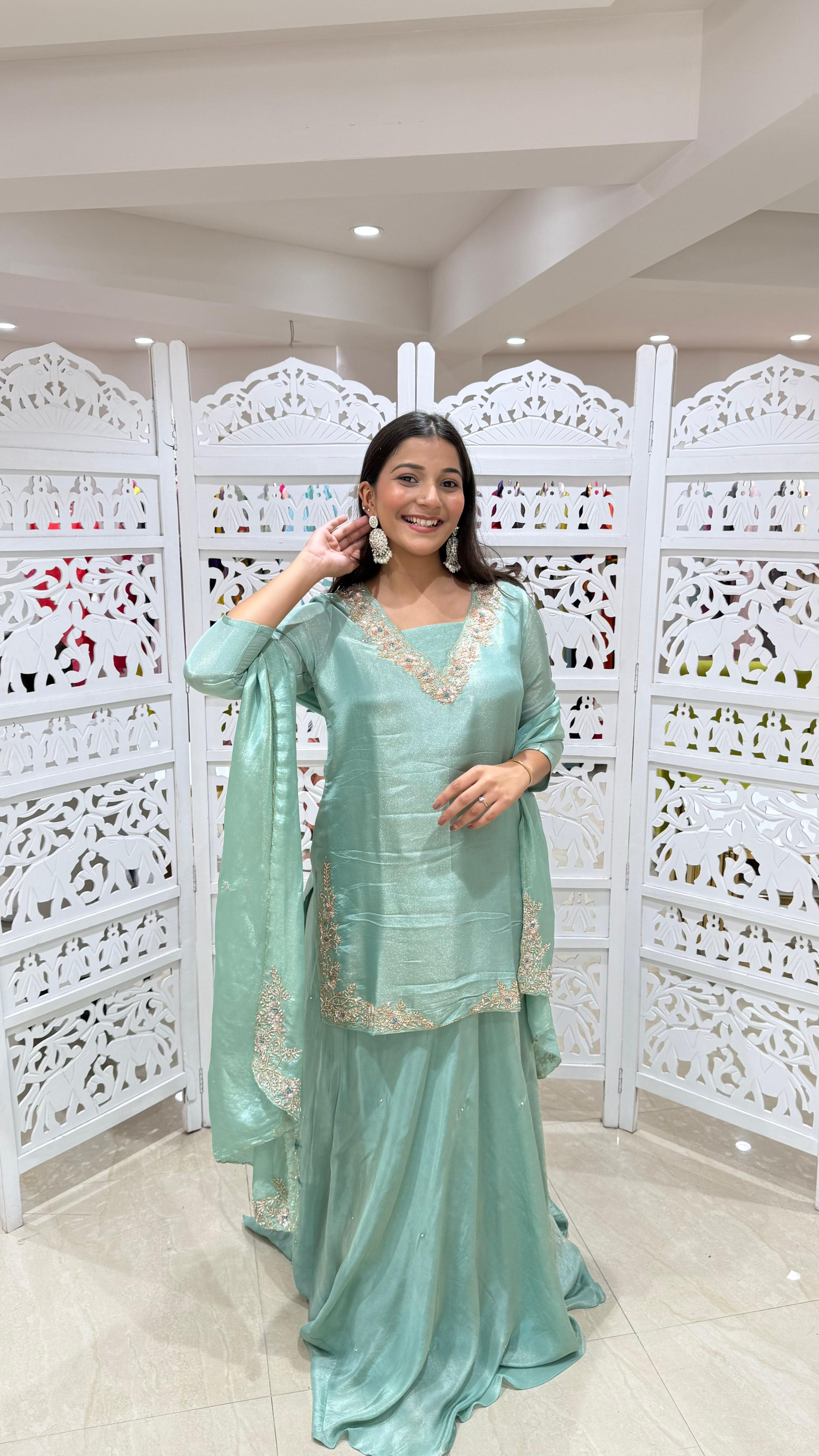 Three piece kurti skirt and Duppatta