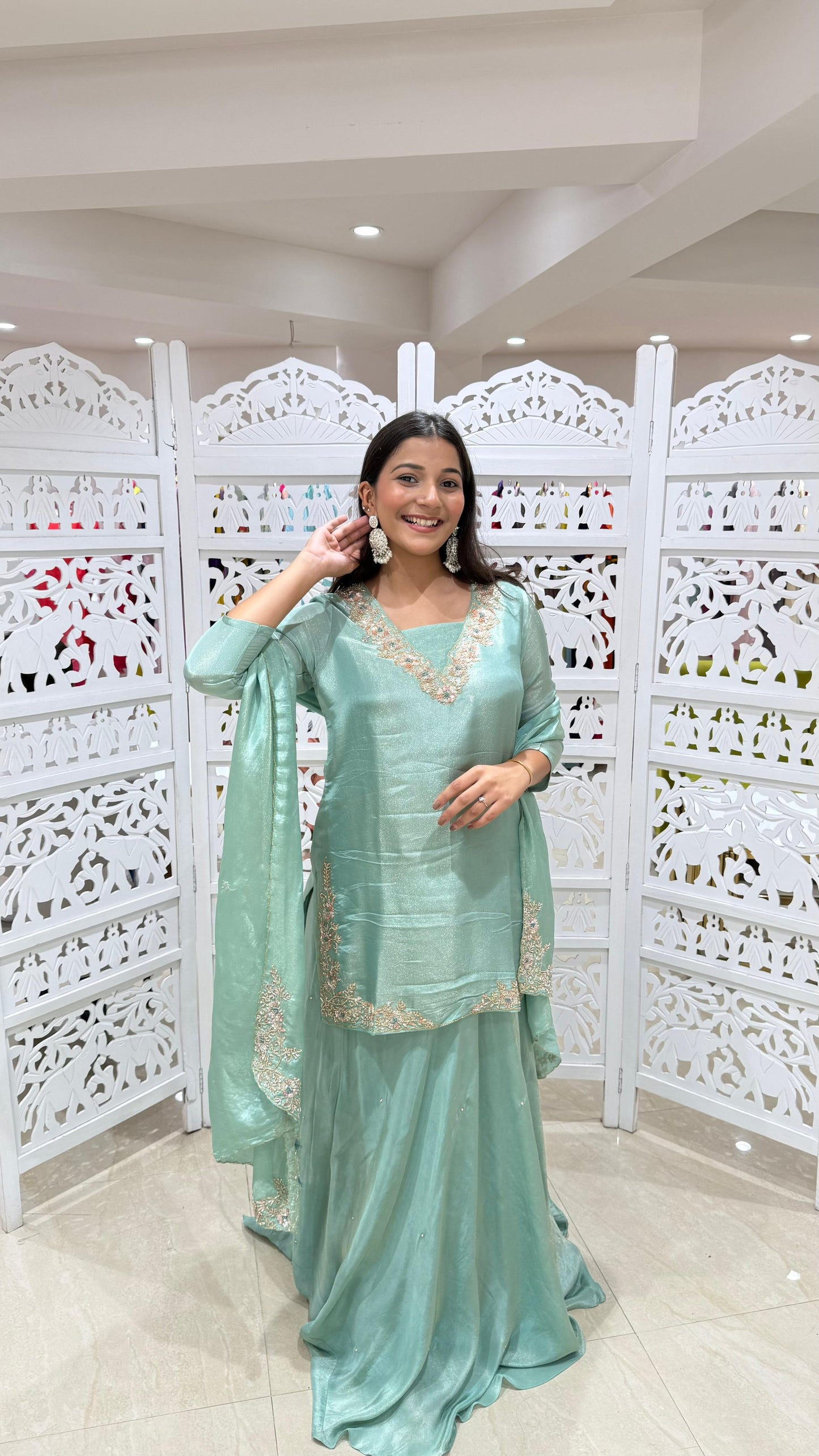 Three piece kurti skirt and Duppatta