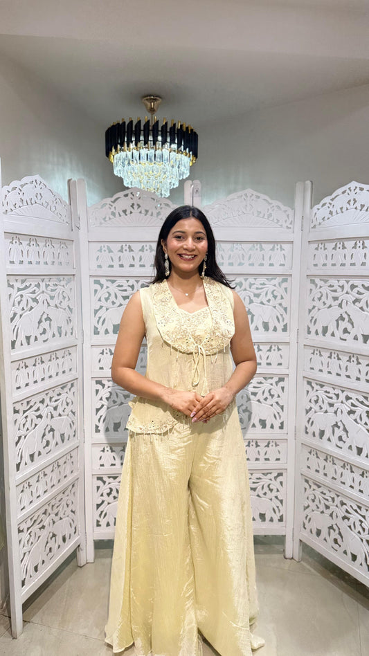 Crop Top plazo with jacket