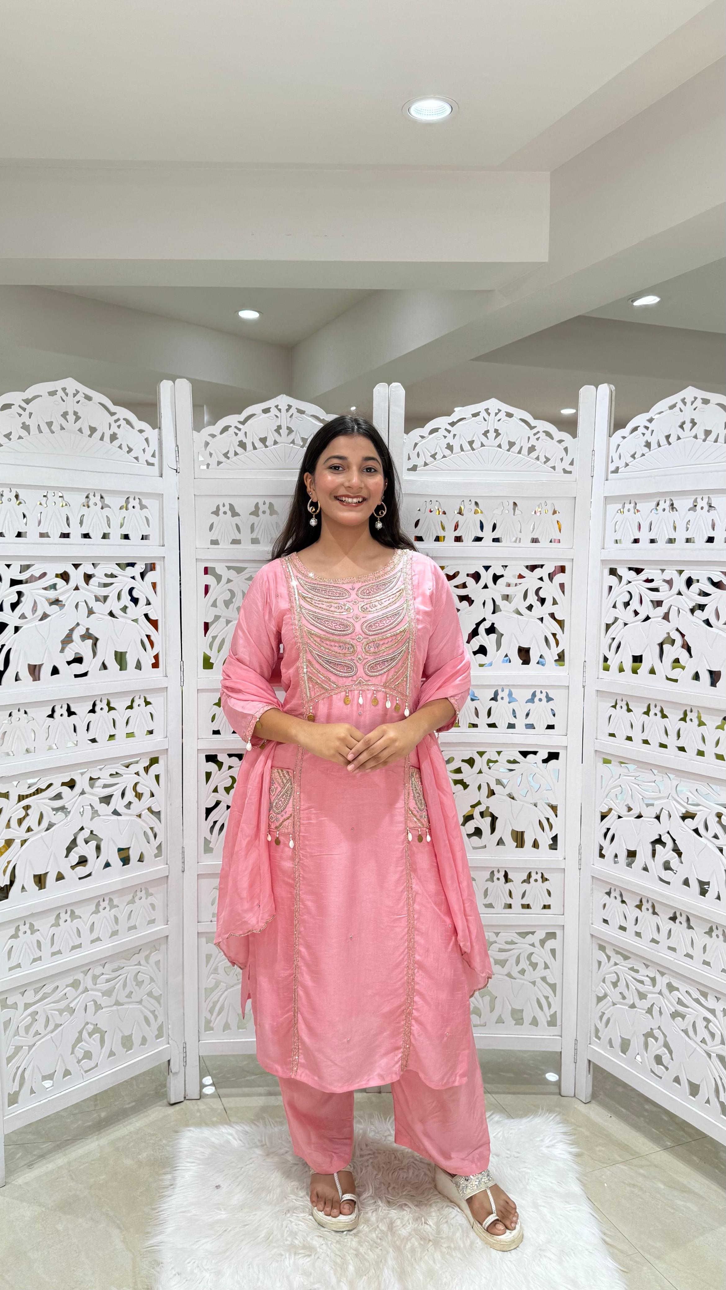 Three piece kurti pant and Duppatta