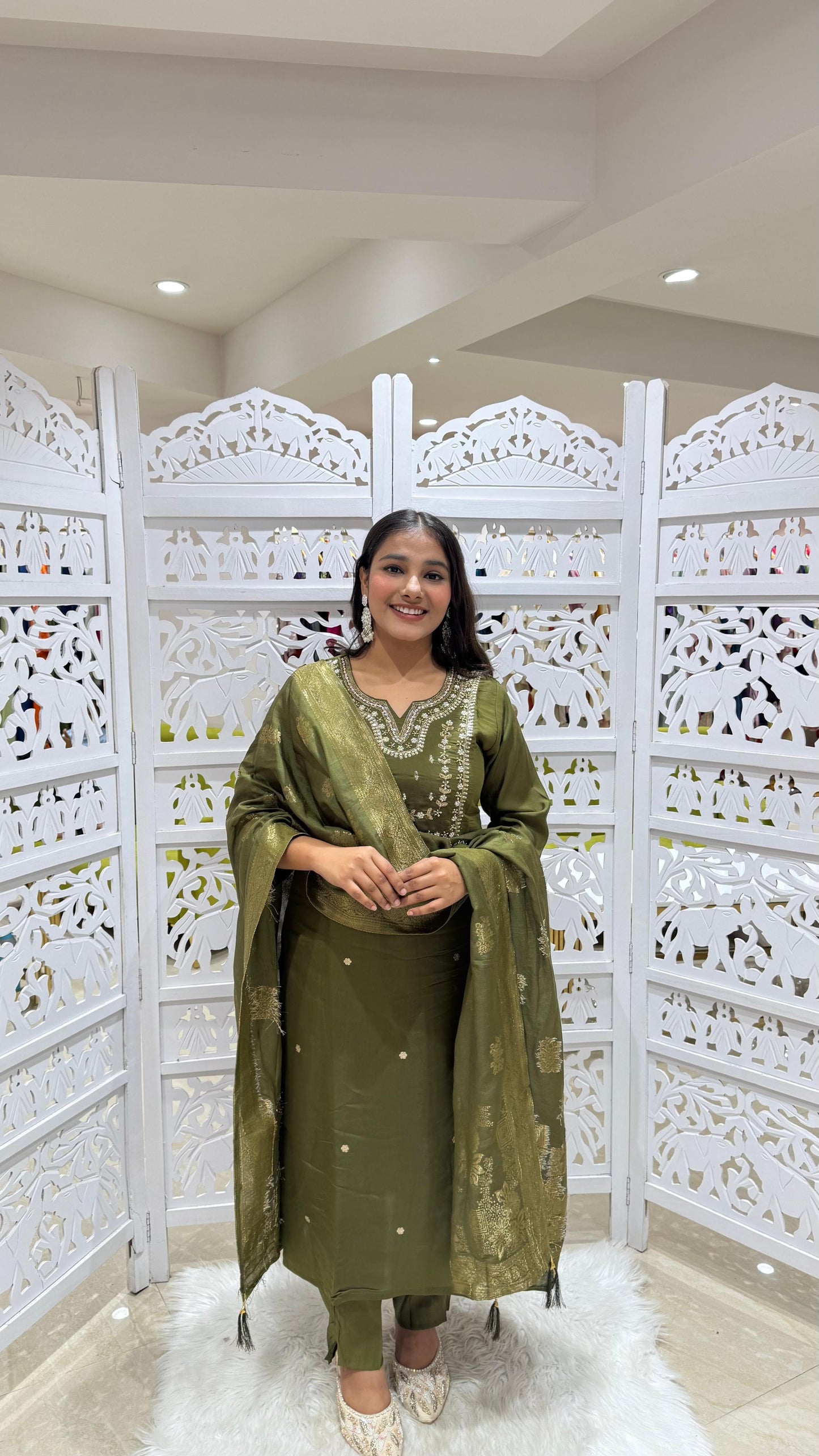 Three piece kurti pant with dupatta