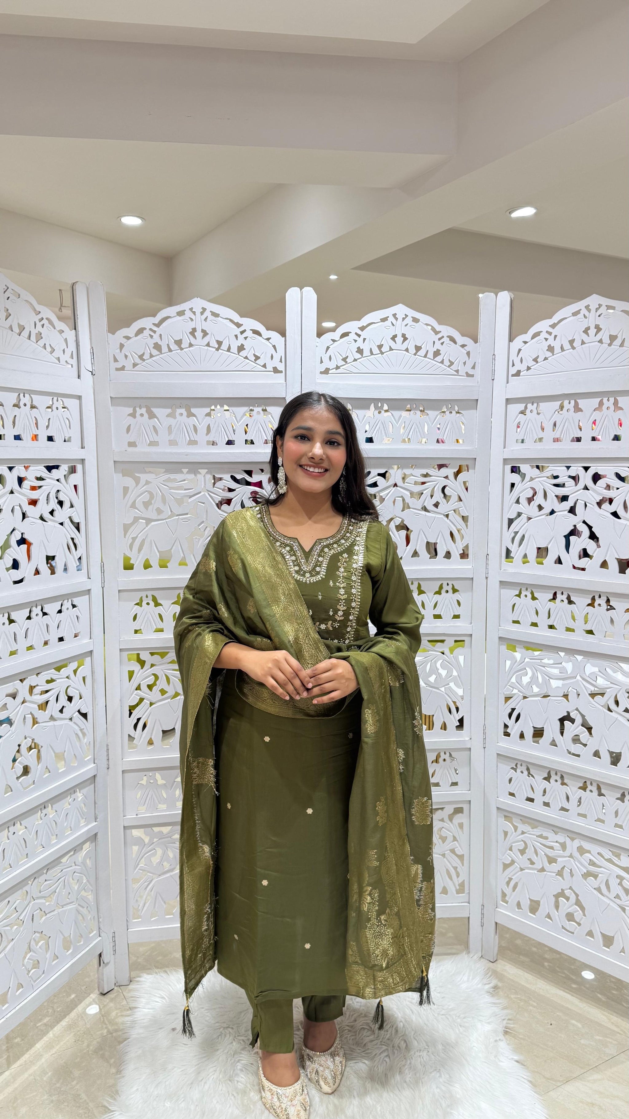 Three piece kurti pant with dupatta