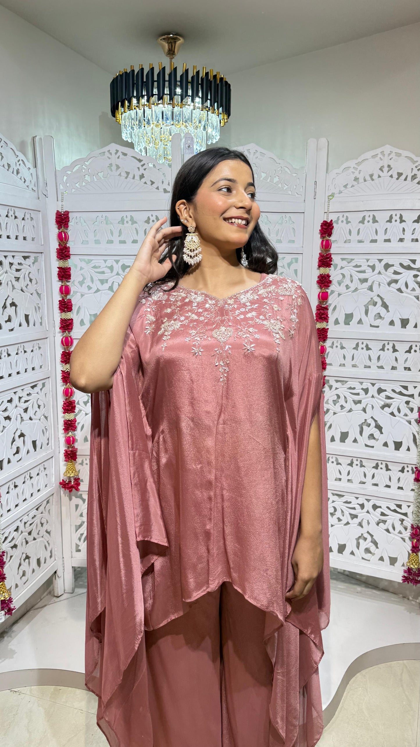 Kaftan crop top plazo