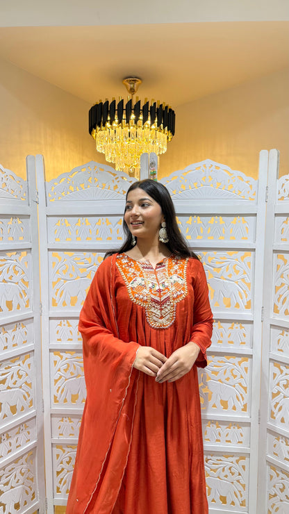 Anarkali pant with dupatta