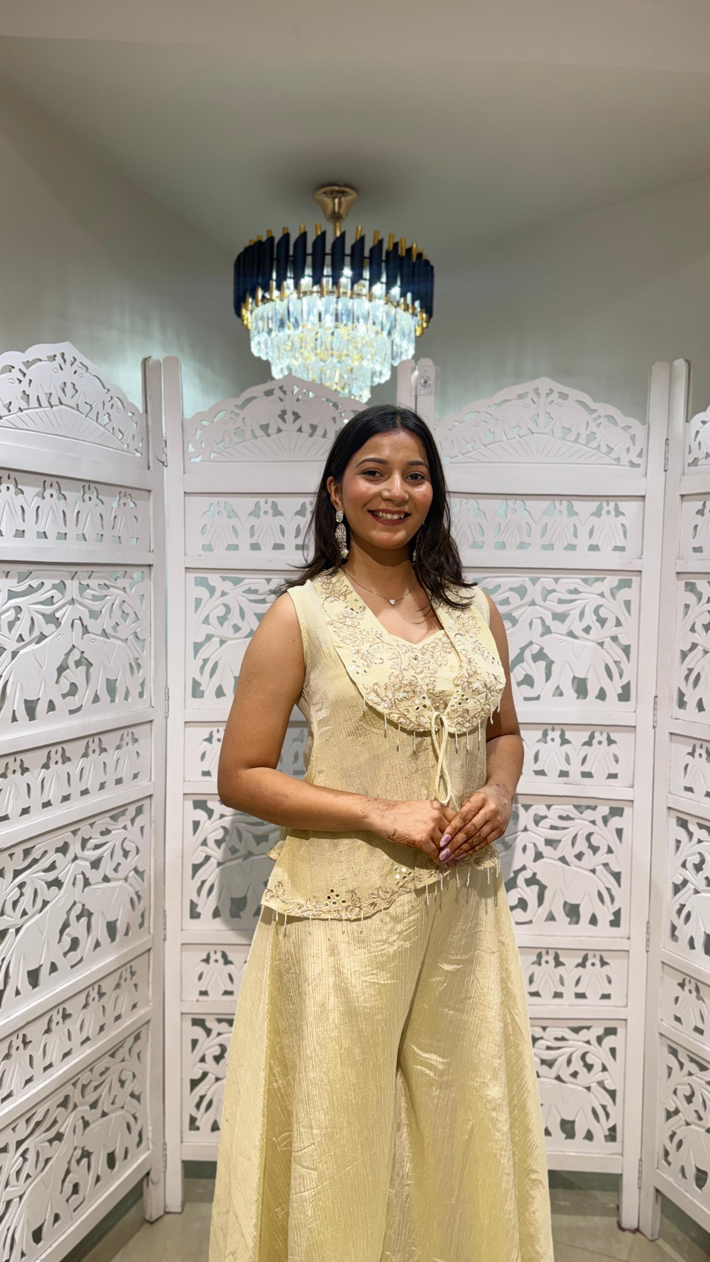 Crop Top plazo with jacket