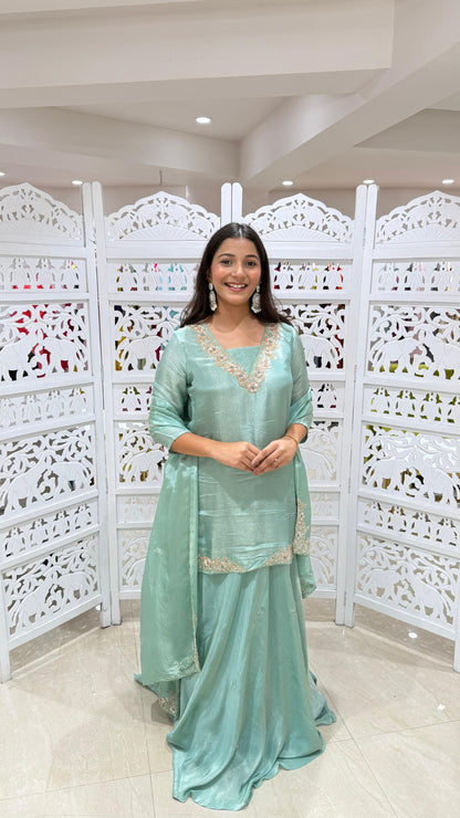 Three piece kurti skirt and Duppatta