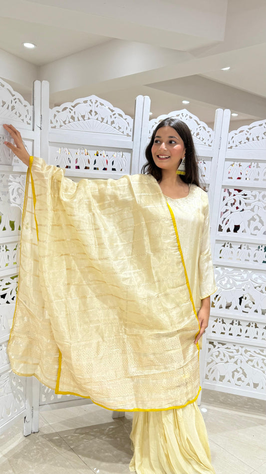 Kurti plazo with Duppata jardoshi kathdaana