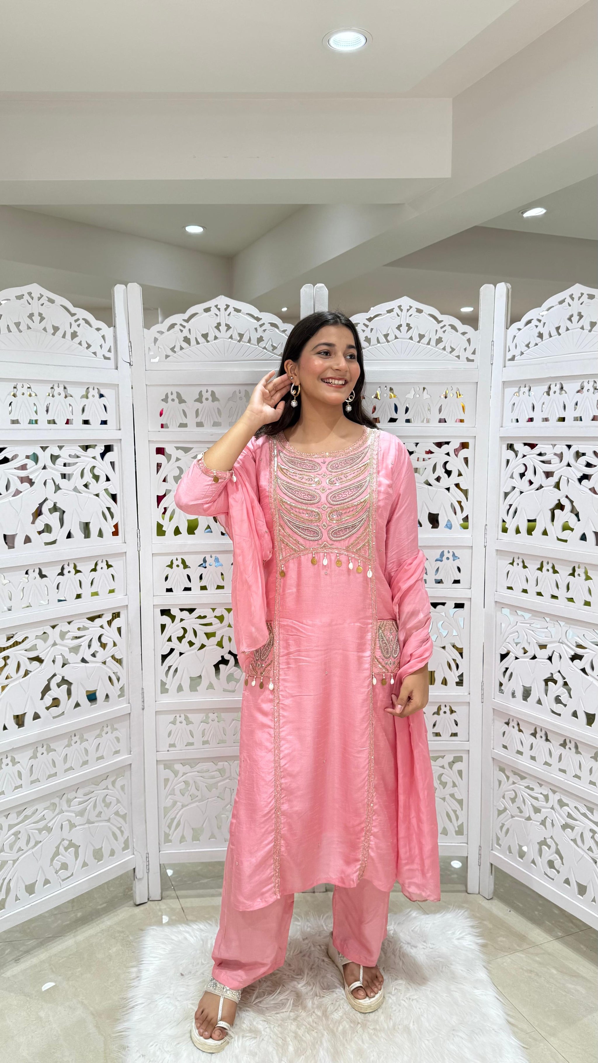 Three piece kurti pant and Duppatta
