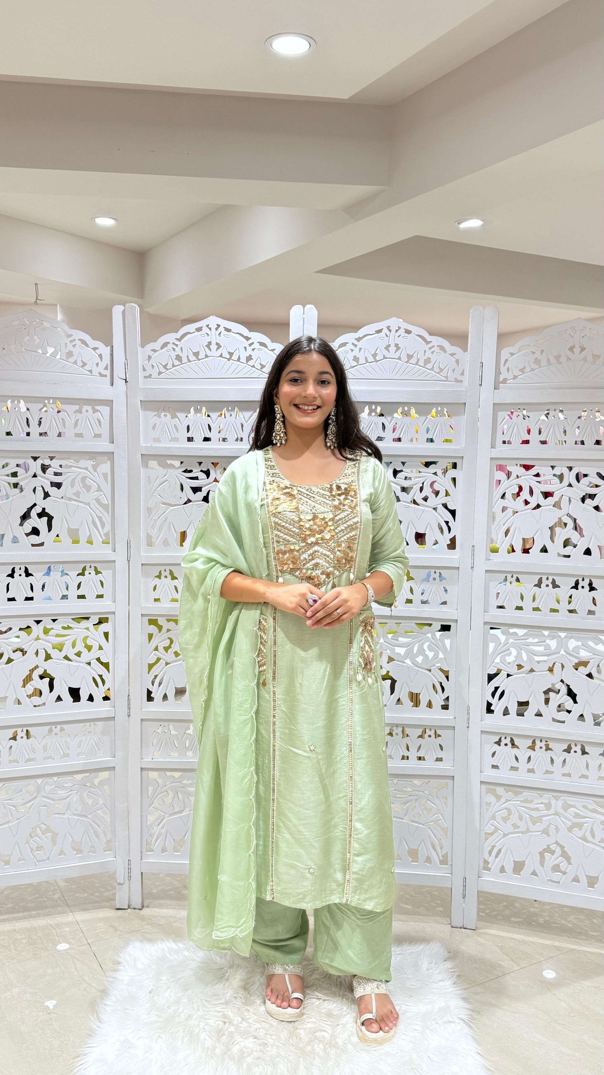 Three piece kurti pant dupatta