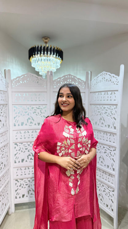 Crop top plazo with cape