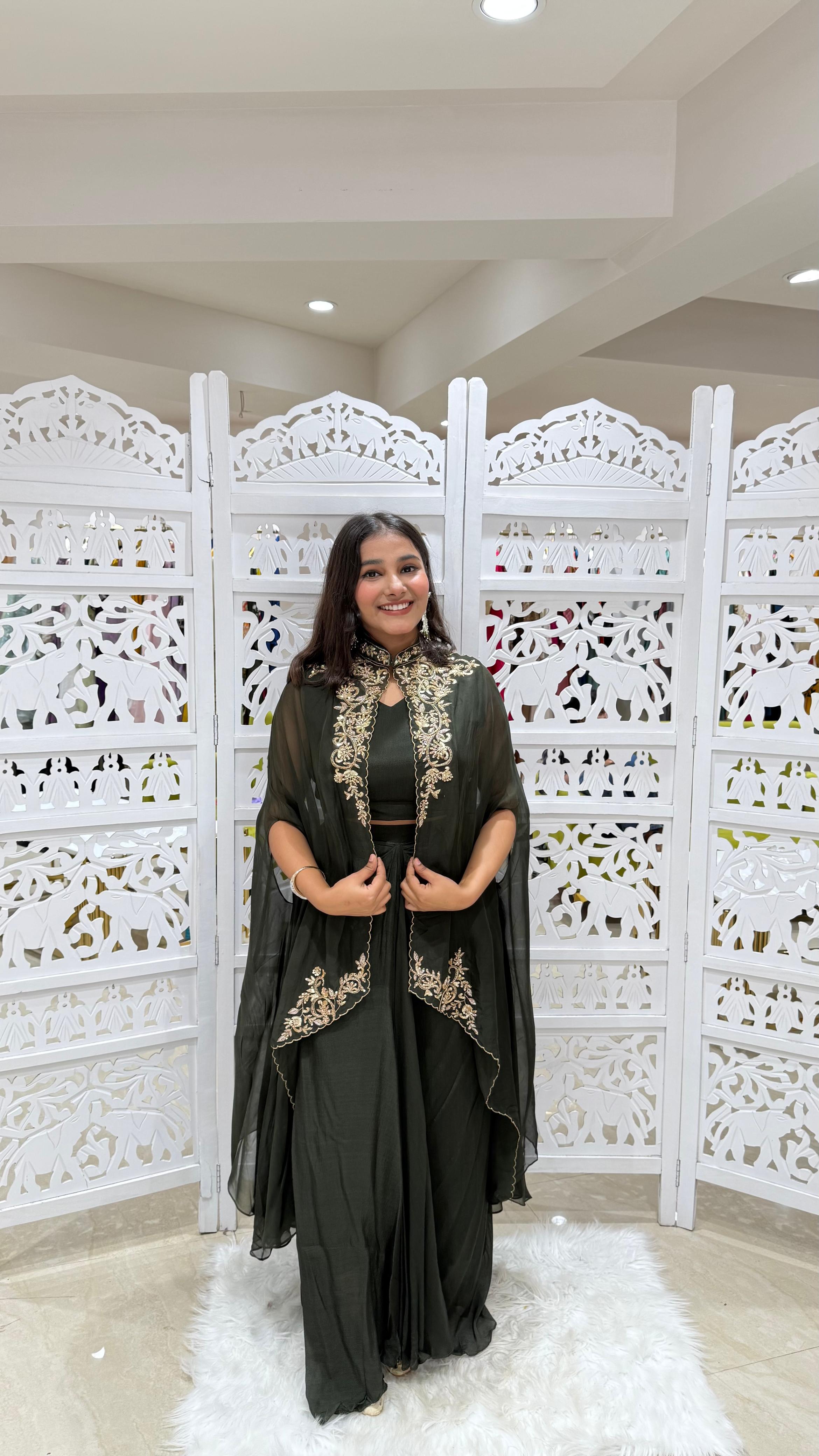 Three piece indowestern Sequence kathdaana Jardoshi