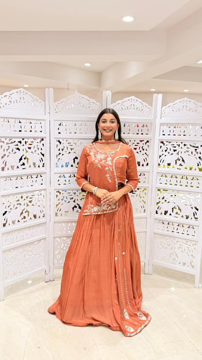 Lehenga kathdaana Jardoshi Sequence threadwok Motiwork
