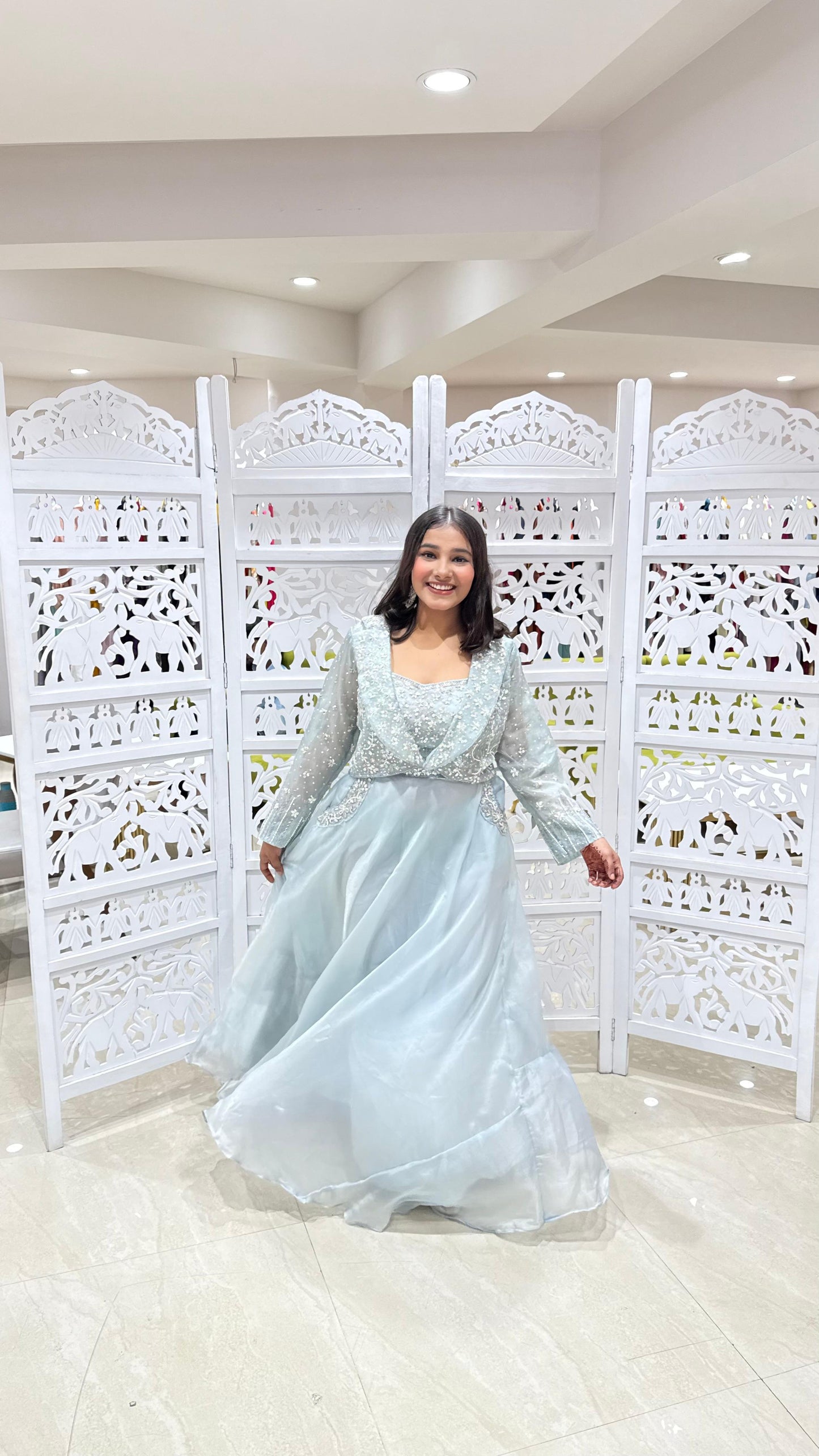 Crop top skirt Kathdaana Motiwork sequence