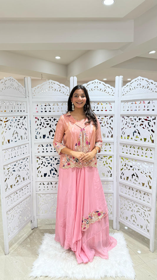 Lehenga jardoshi motiwork Threadwork Sequence patch work
