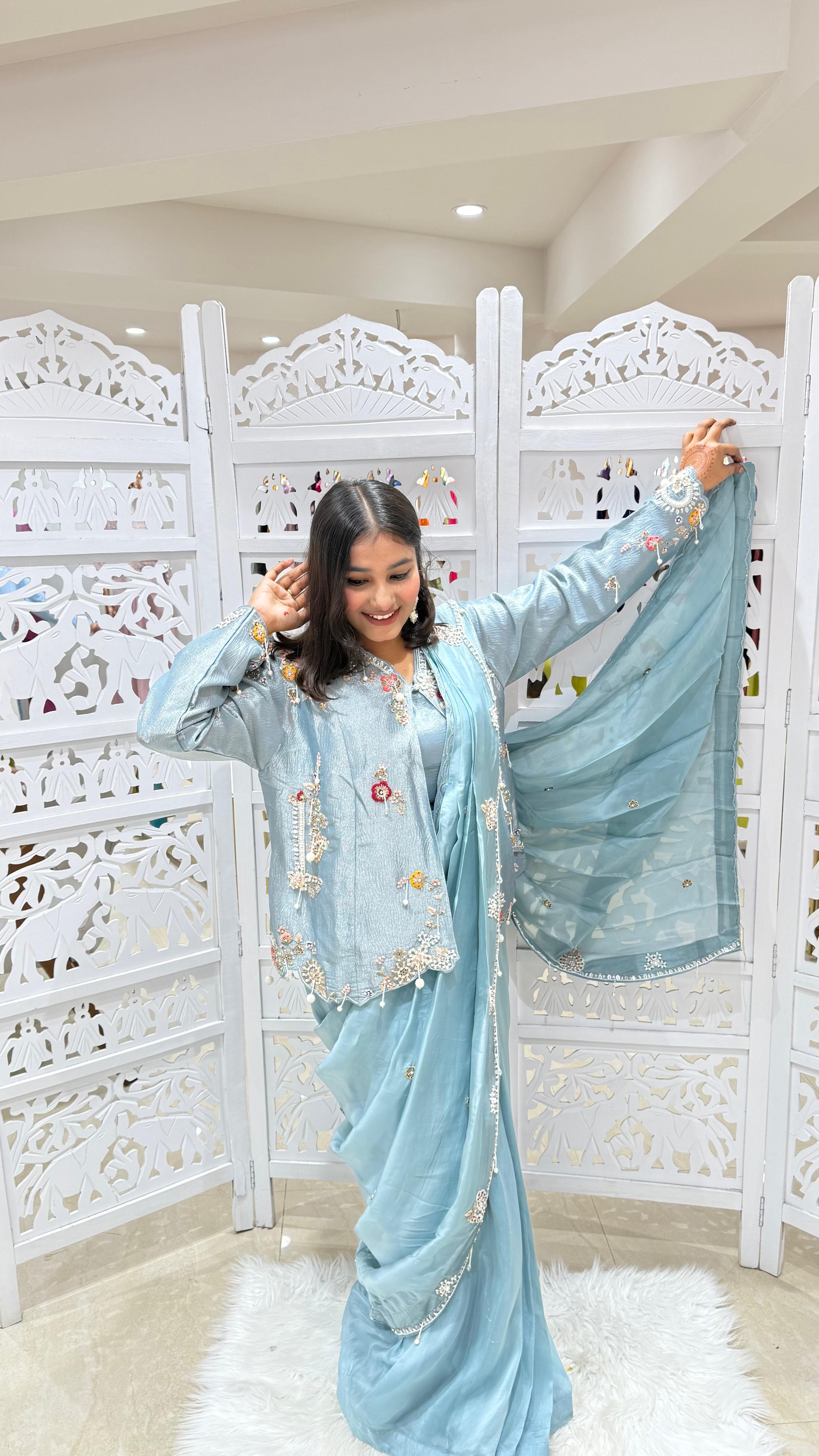 Drape saree Kathdaana jardoshi
