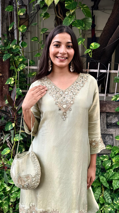 Kurti plazo with pouch