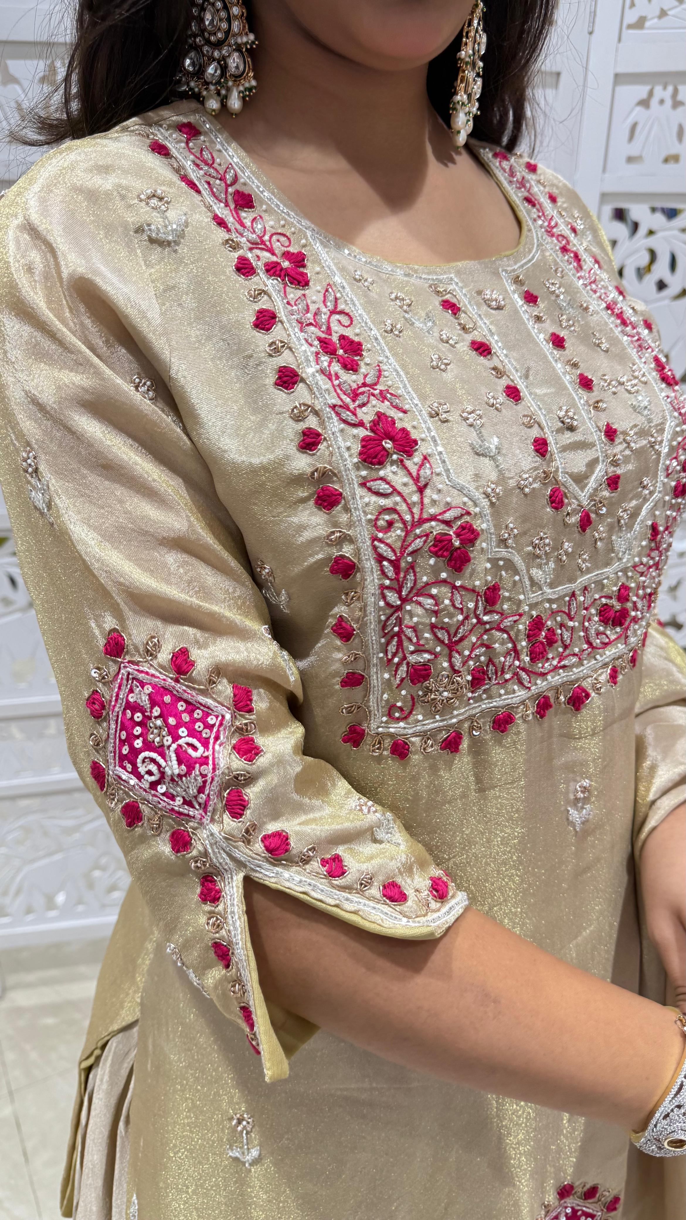Lehenga threadwok kattdana Sequence jardoshi motiwork