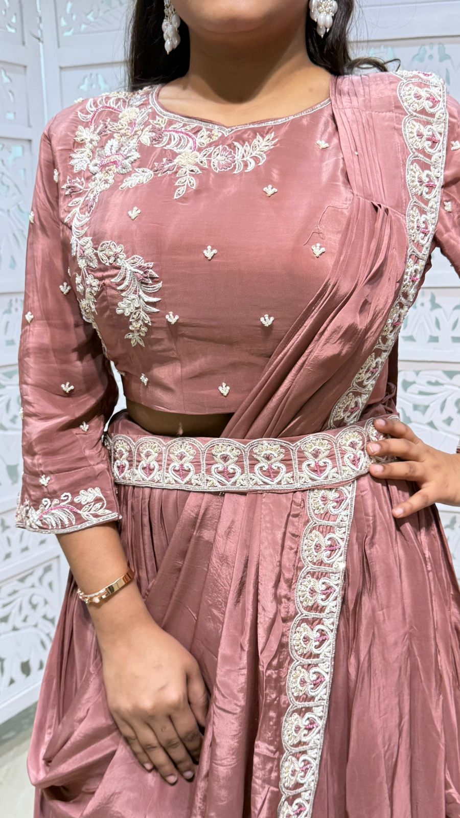 Crop top lehenga with duppata