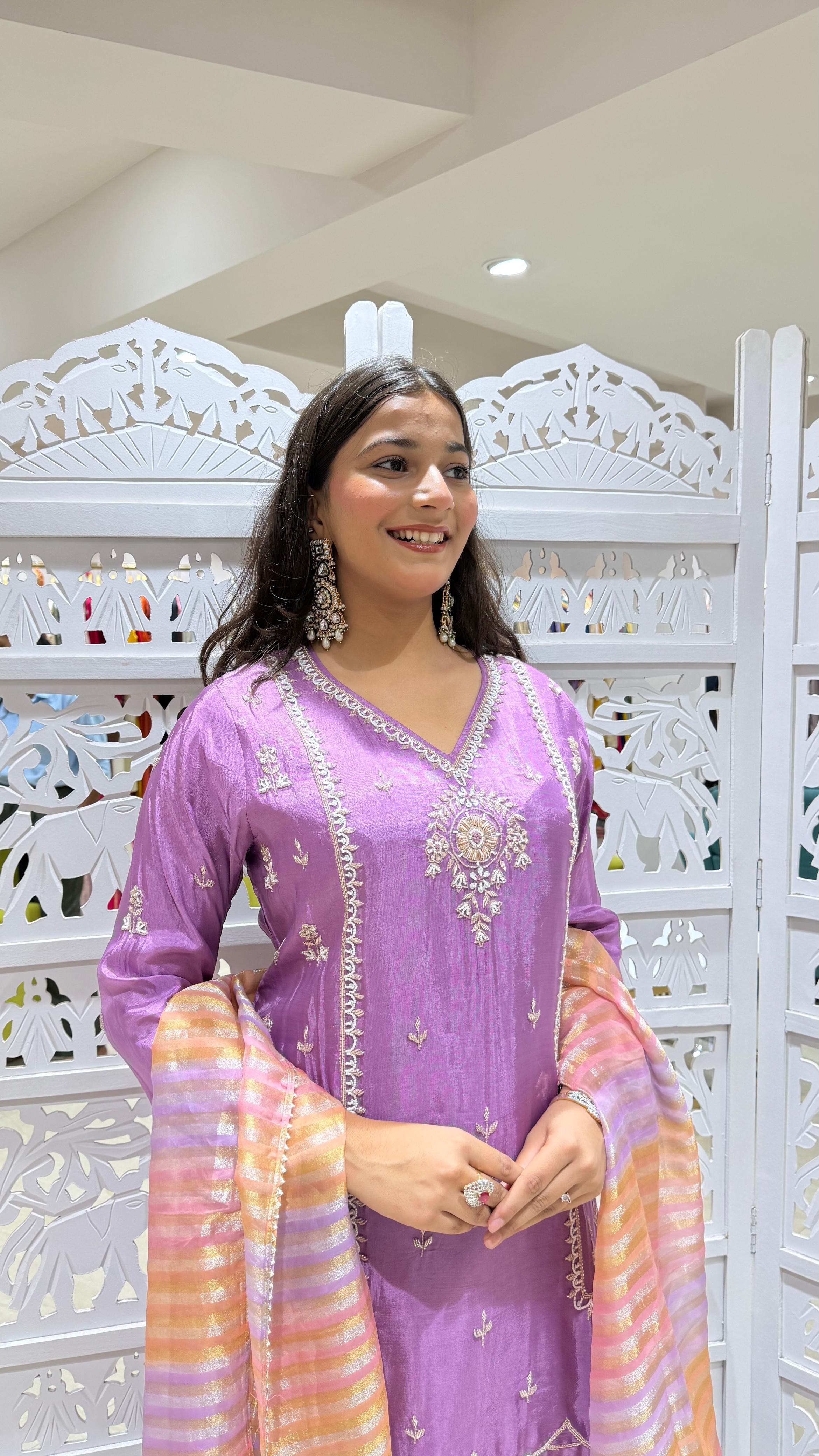 Three piece kurti plazo dupatta