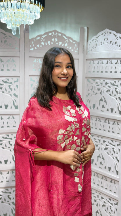 Crop top plazo with cape