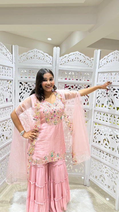 Kurti sharara with shurg
