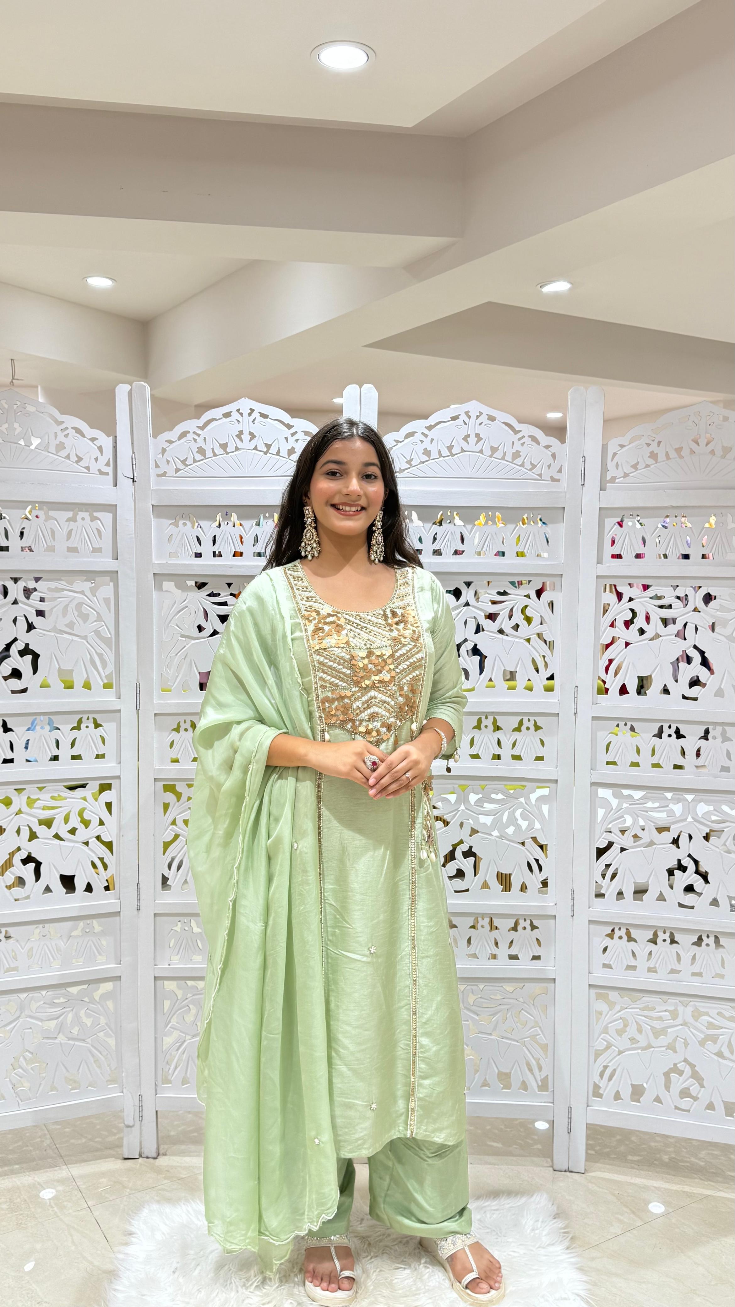 Three piece kurti pant dupatta