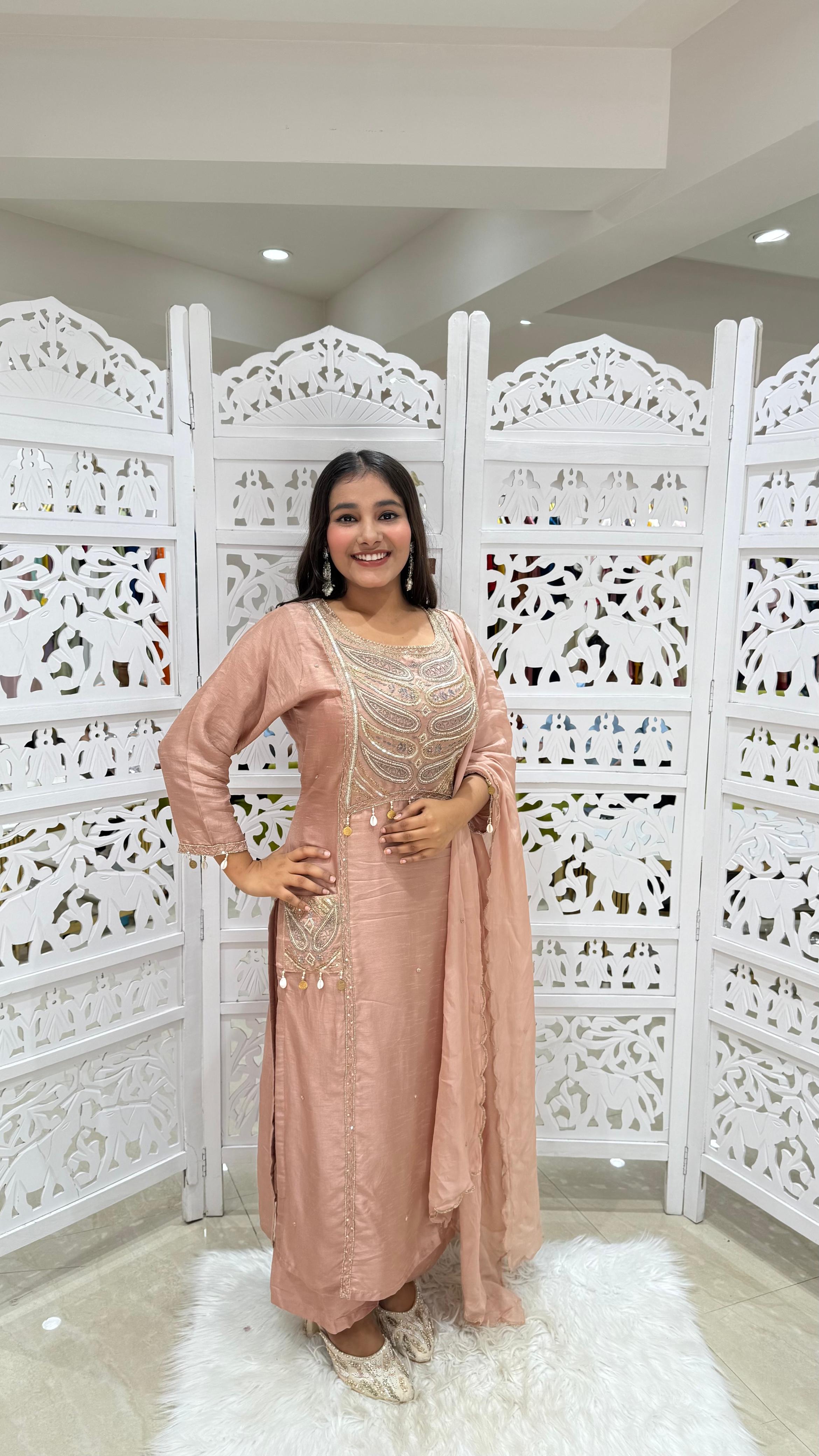 Pockets kurti with pant and Duppatta