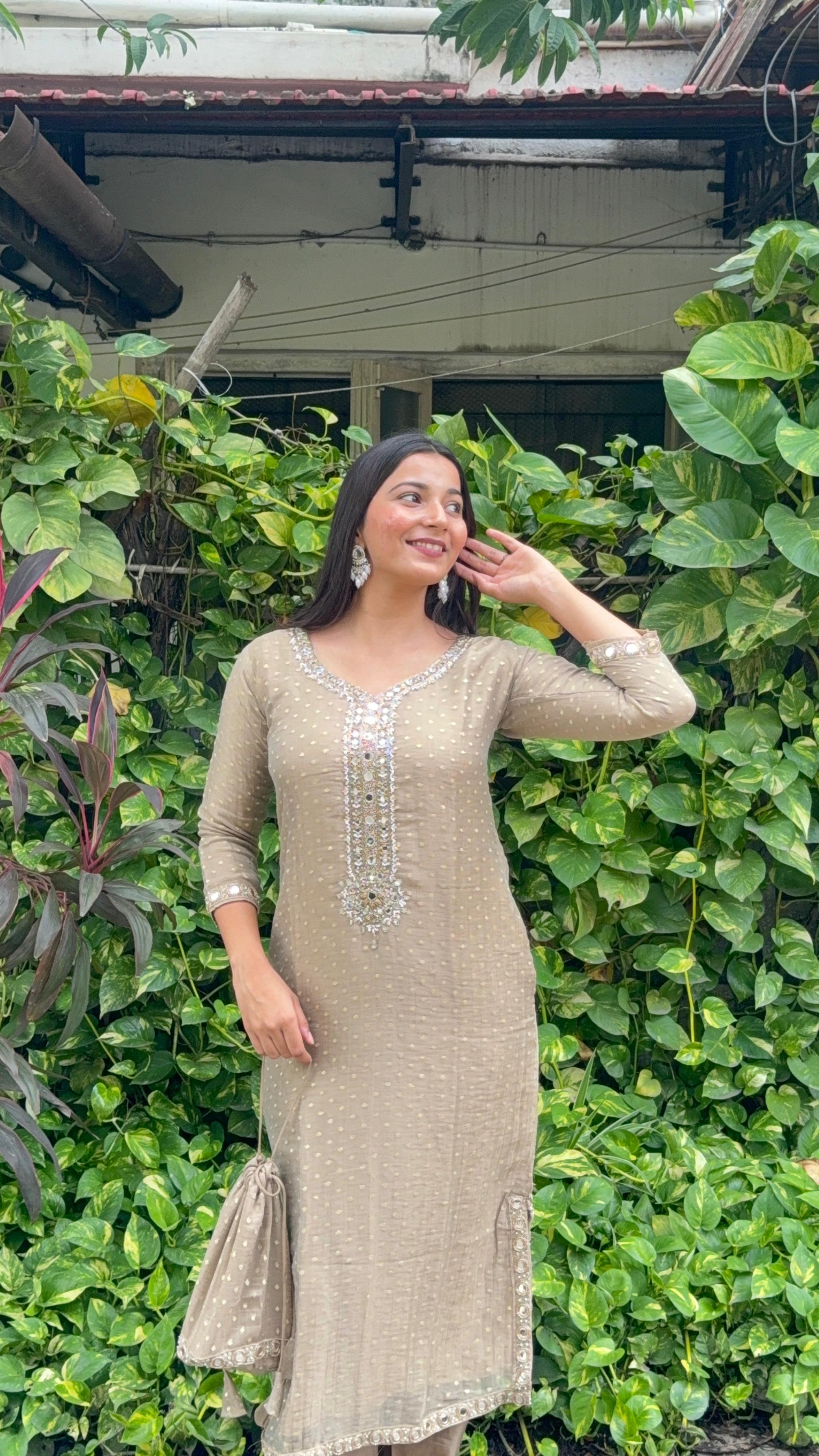 Two piece with potli bag