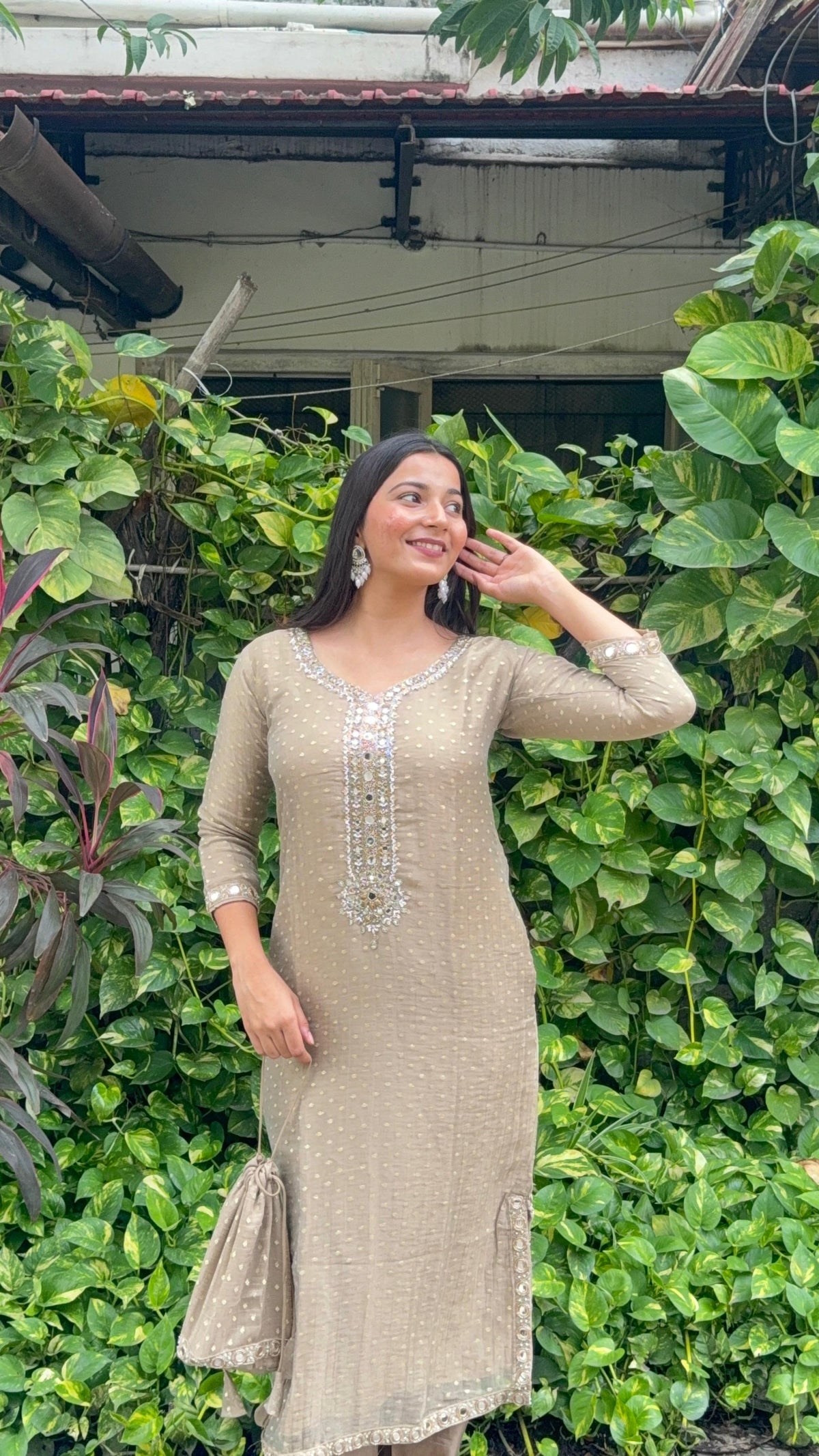 Two piece with potli bag