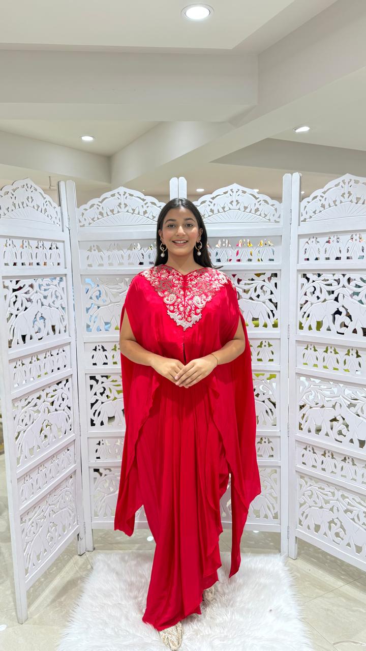 Crop top Shrug with two in one style dhoti and skirt