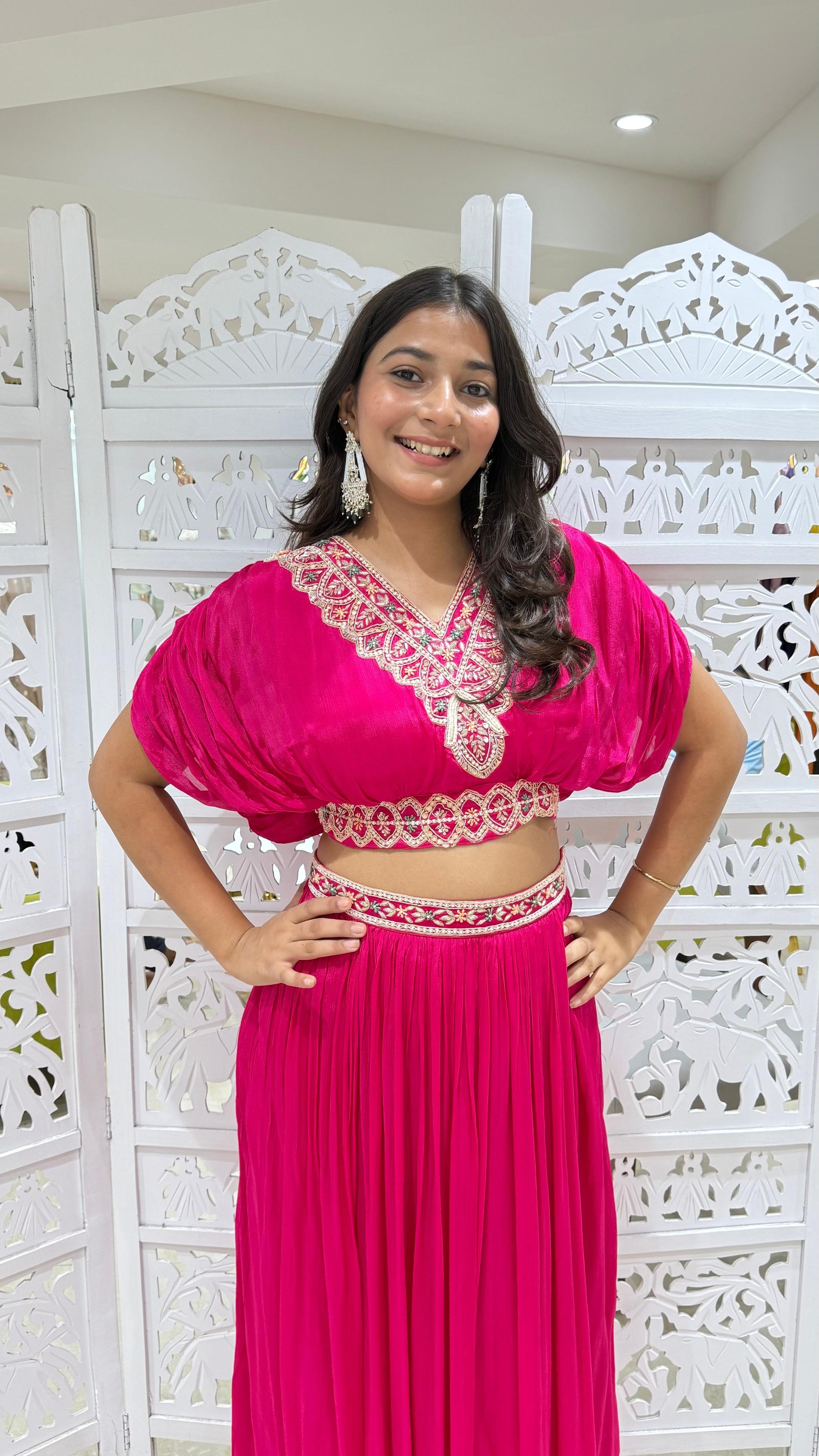 Indo-western crop top skirt