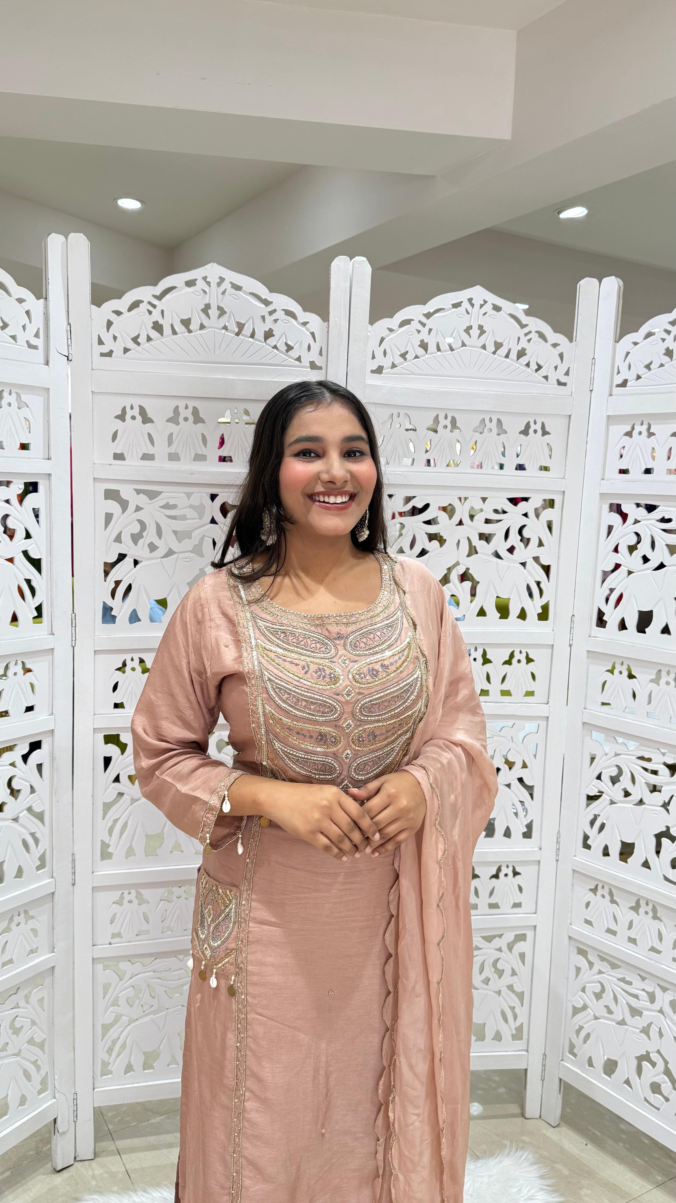 Pockets kurti with pant and Duppatta