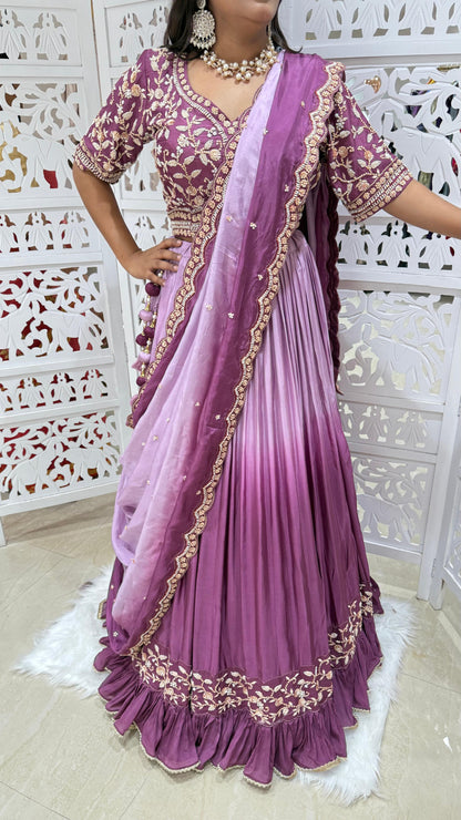 Lehenga Sequence jardoshi Threadwork