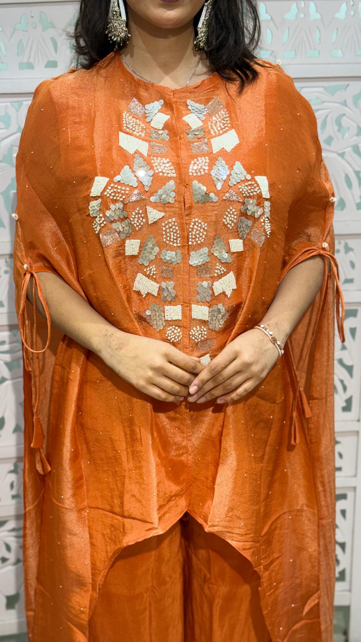 Crop top plazo with cape