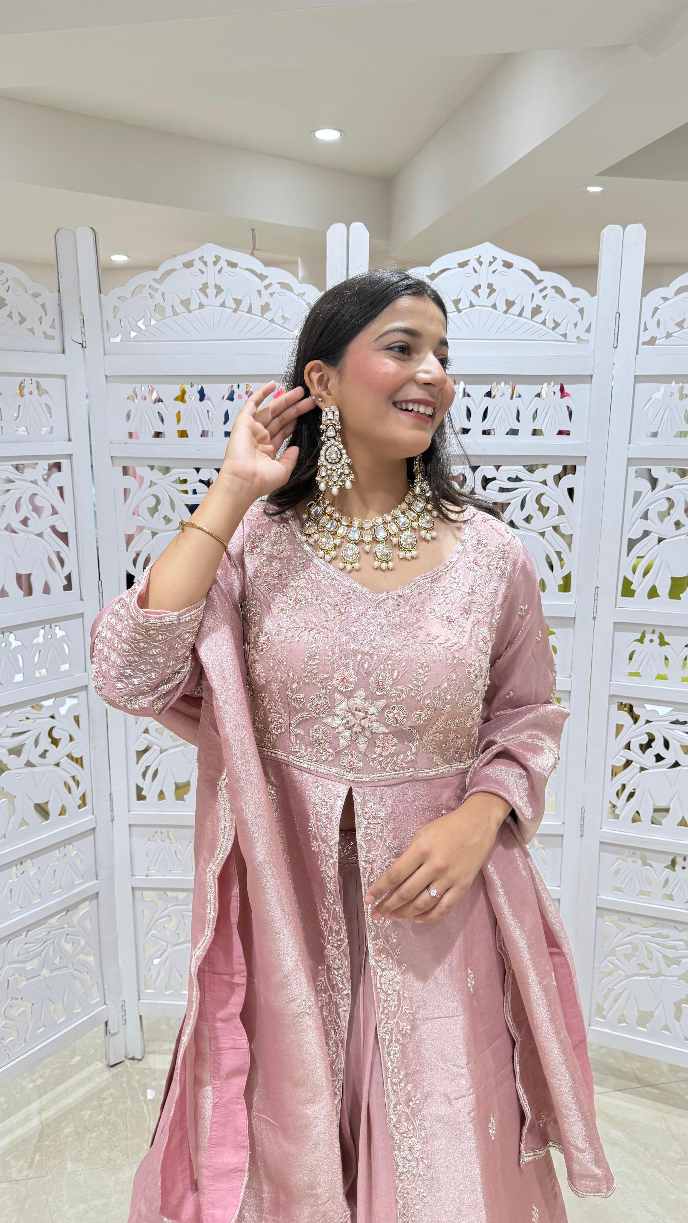 Lehenga jardoshi motiwork Sequence threadwok